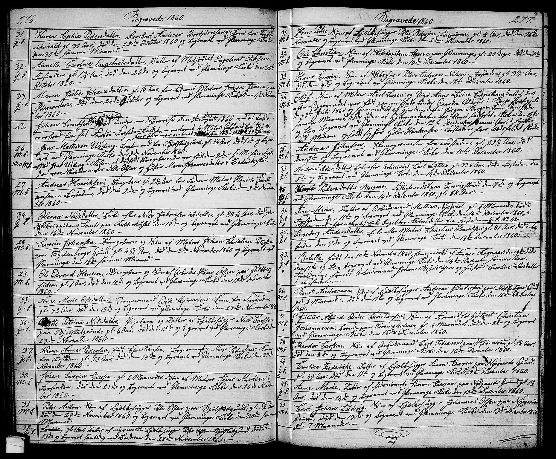Glemmen prestekontor Kirkebøker, AV/SAO-A-10908/G/Ga/L0003: Parish register (copy) no. 3, 1852-1866, p. 276-277