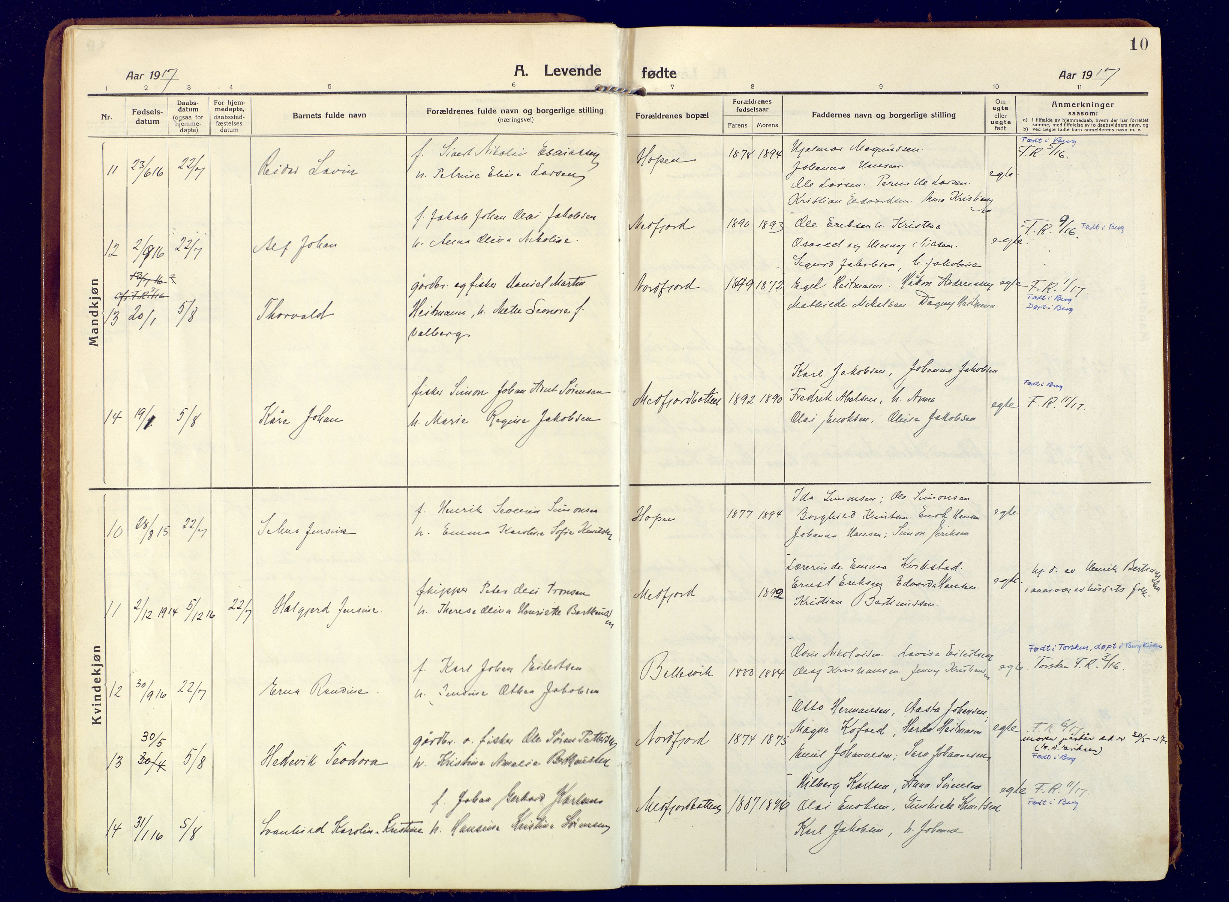 Berg sokneprestkontor, SATØ/S-1318/G/Ga/Gaa: Parish register (official) no. 9, 1916-1928, p. 10