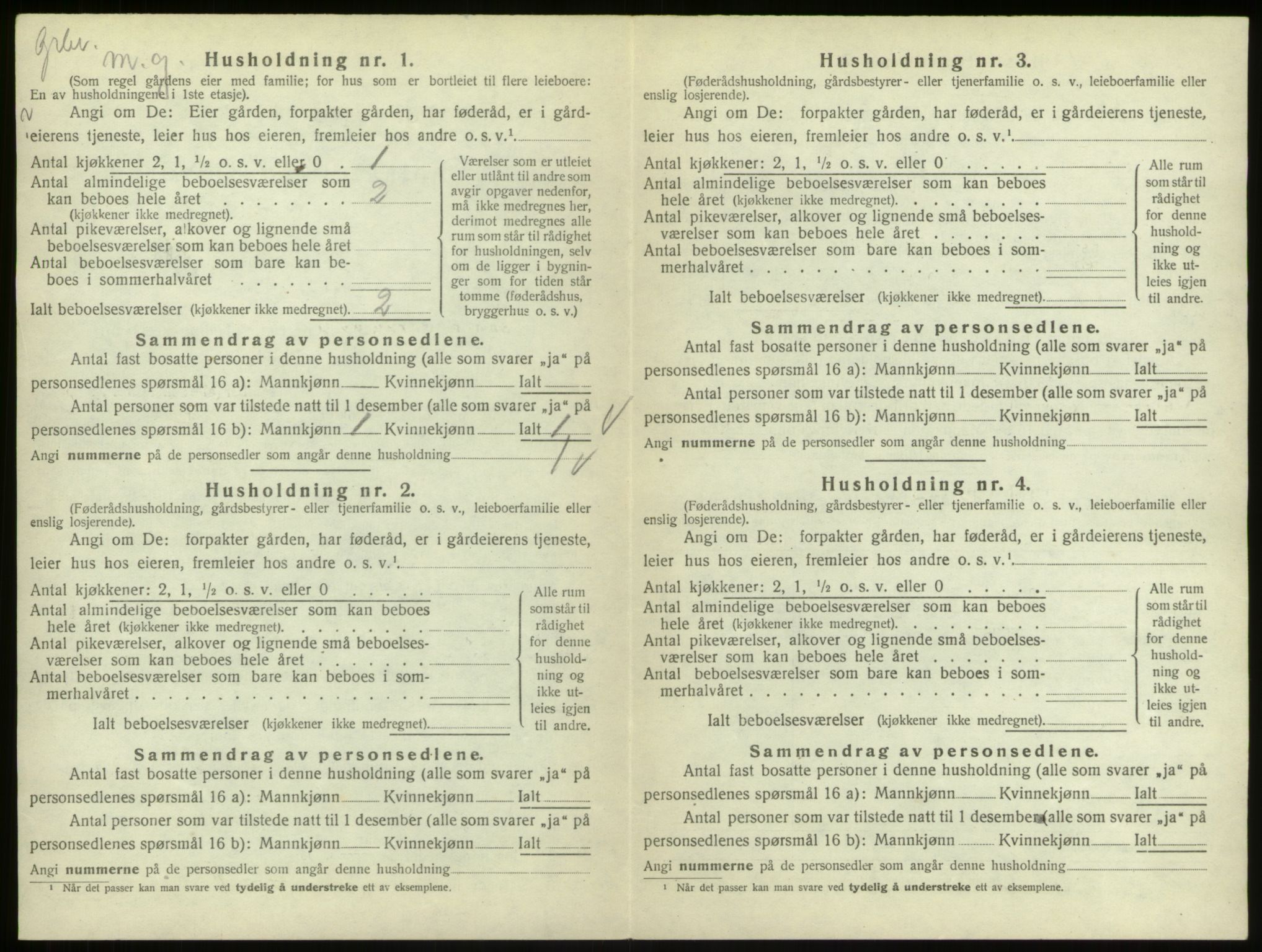 SAB, 1920 census for Ulvik, 1920, p. 80