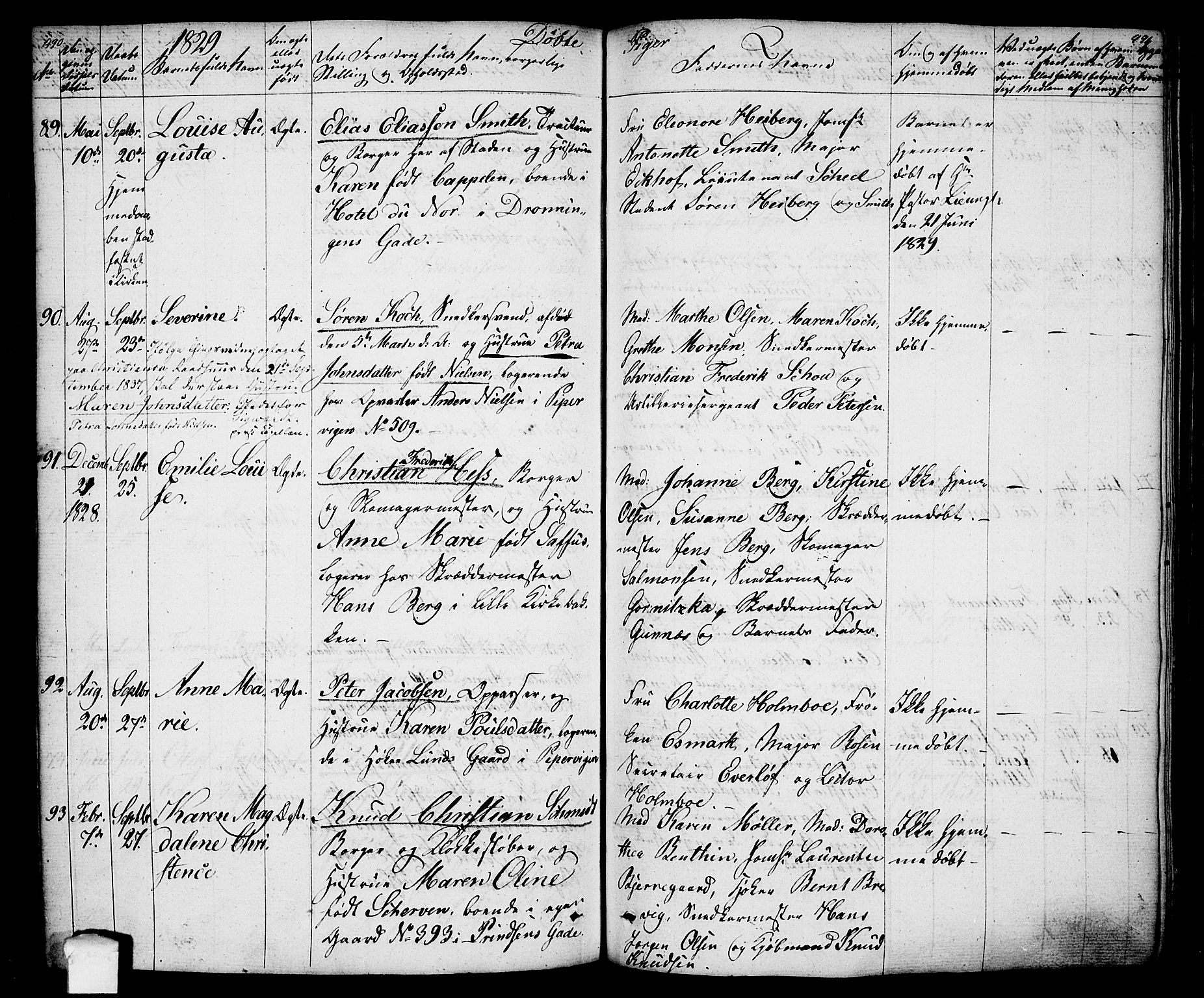 Oslo domkirke Kirkebøker, SAO/A-10752/F/Fa/L0010: Parish register (official) no. 10, 1824-1830, p. 490-491