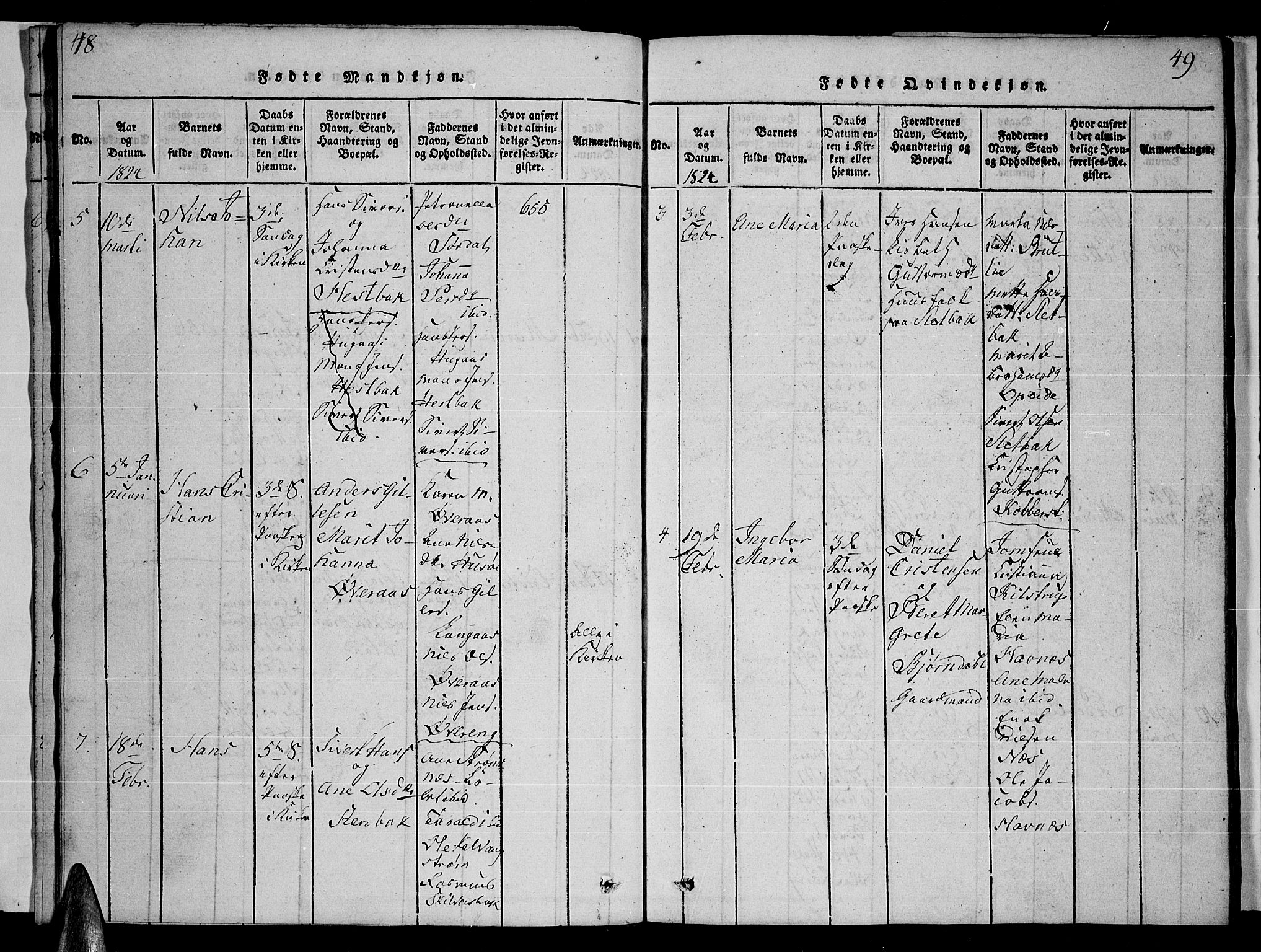 Ministerialprotokoller, klokkerbøker og fødselsregistre - Nordland, AV/SAT-A-1459/859/L0855: Parish register (copy) no. 859C01, 1821-1839, p. 48-49