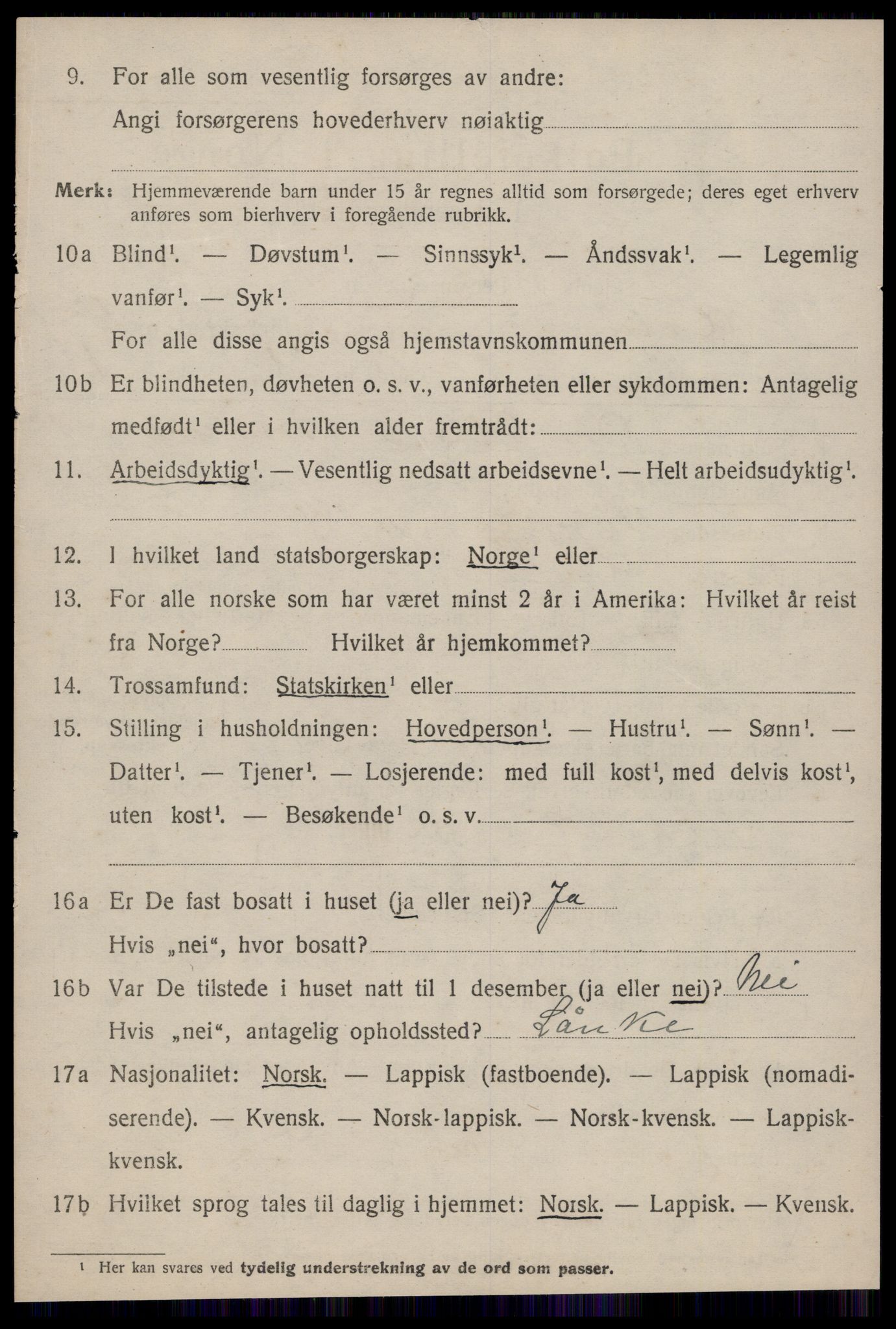 SAT, 1920 census for Klæbu, 1920, p. 2071