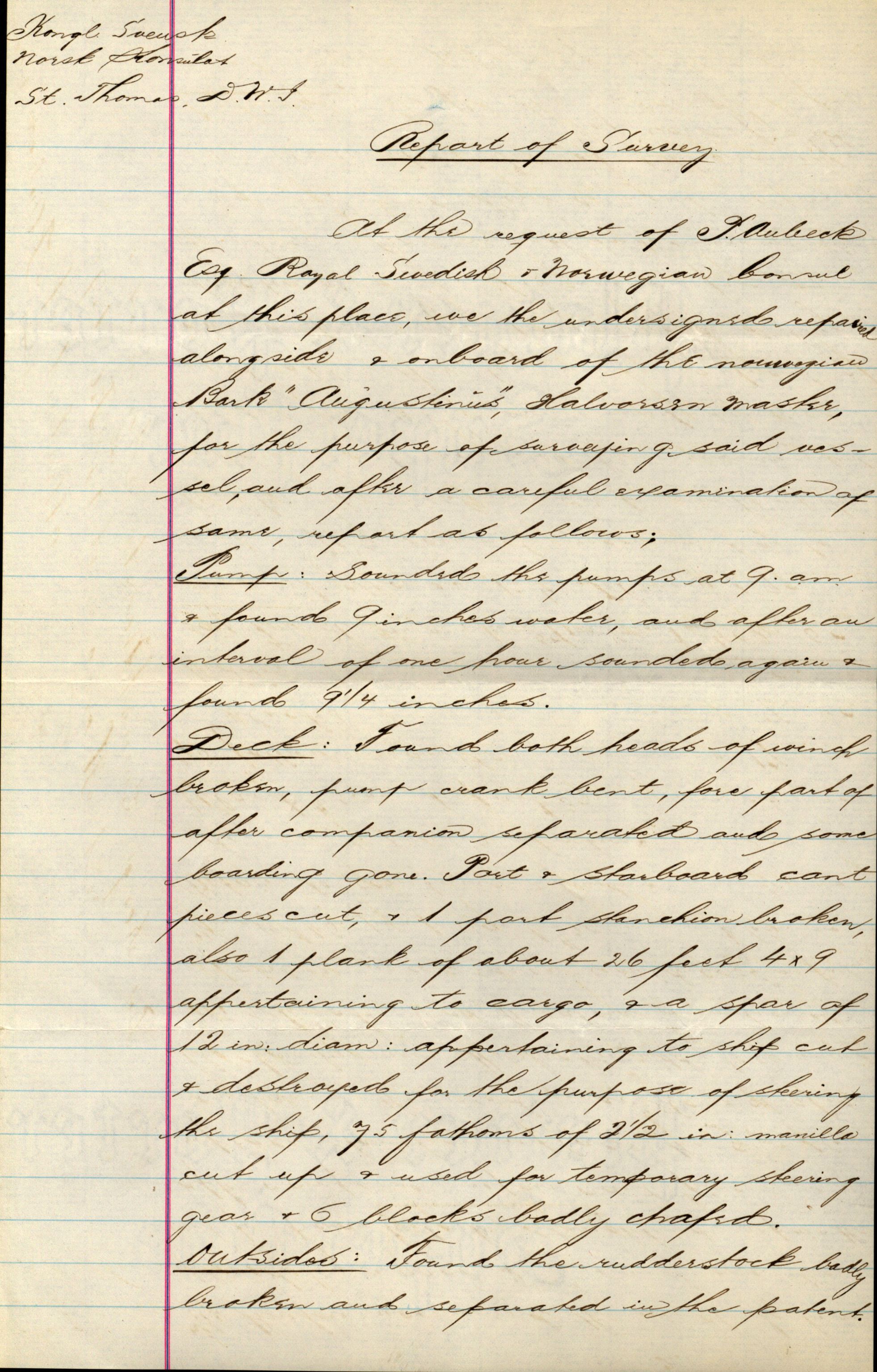 Pa 63 - Østlandske skibsassuranceforening, VEMU/A-1079/G/Ga/L0026/0008: Havaridokumenter / Bernadotte, Bardeu, Augustinus, Atlanta, Arne, 1890, p. 15