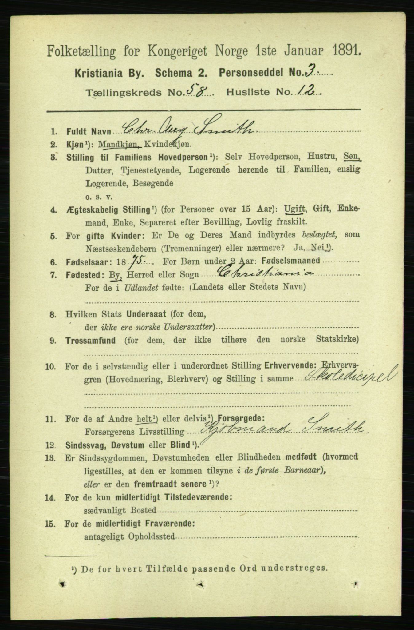 RA, 1891 census for 0301 Kristiania, 1891, p. 30821