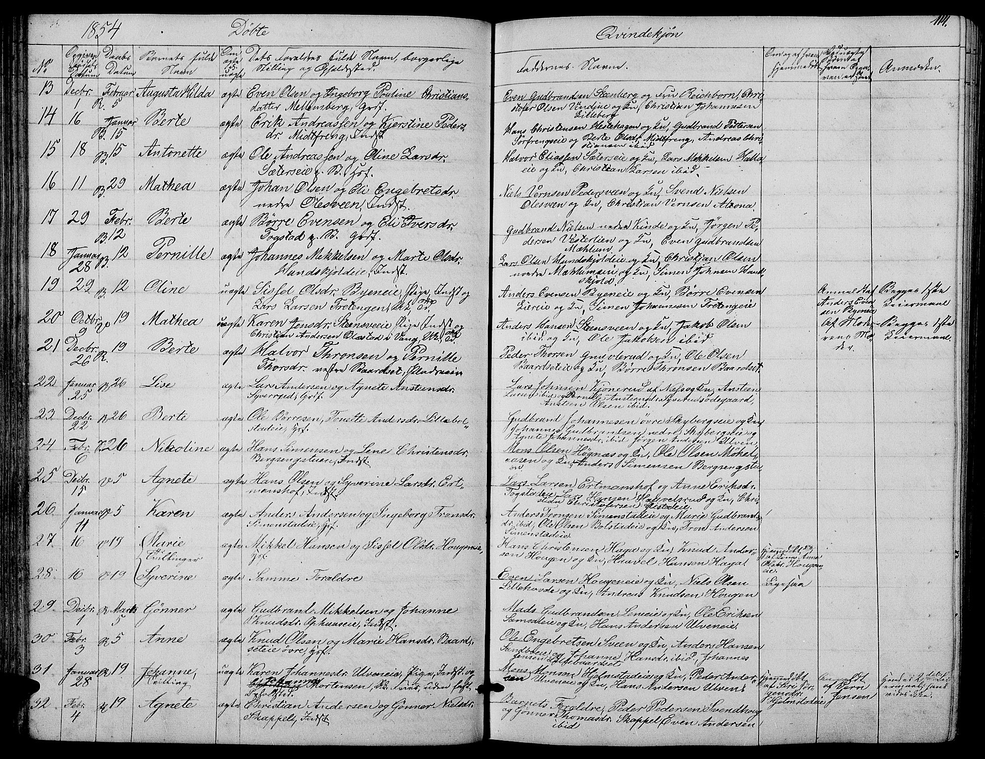 Ringsaker prestekontor, AV/SAH-PREST-014/L/La/L0006: Parish register (copy) no. 6, 1851-1860, p. 114