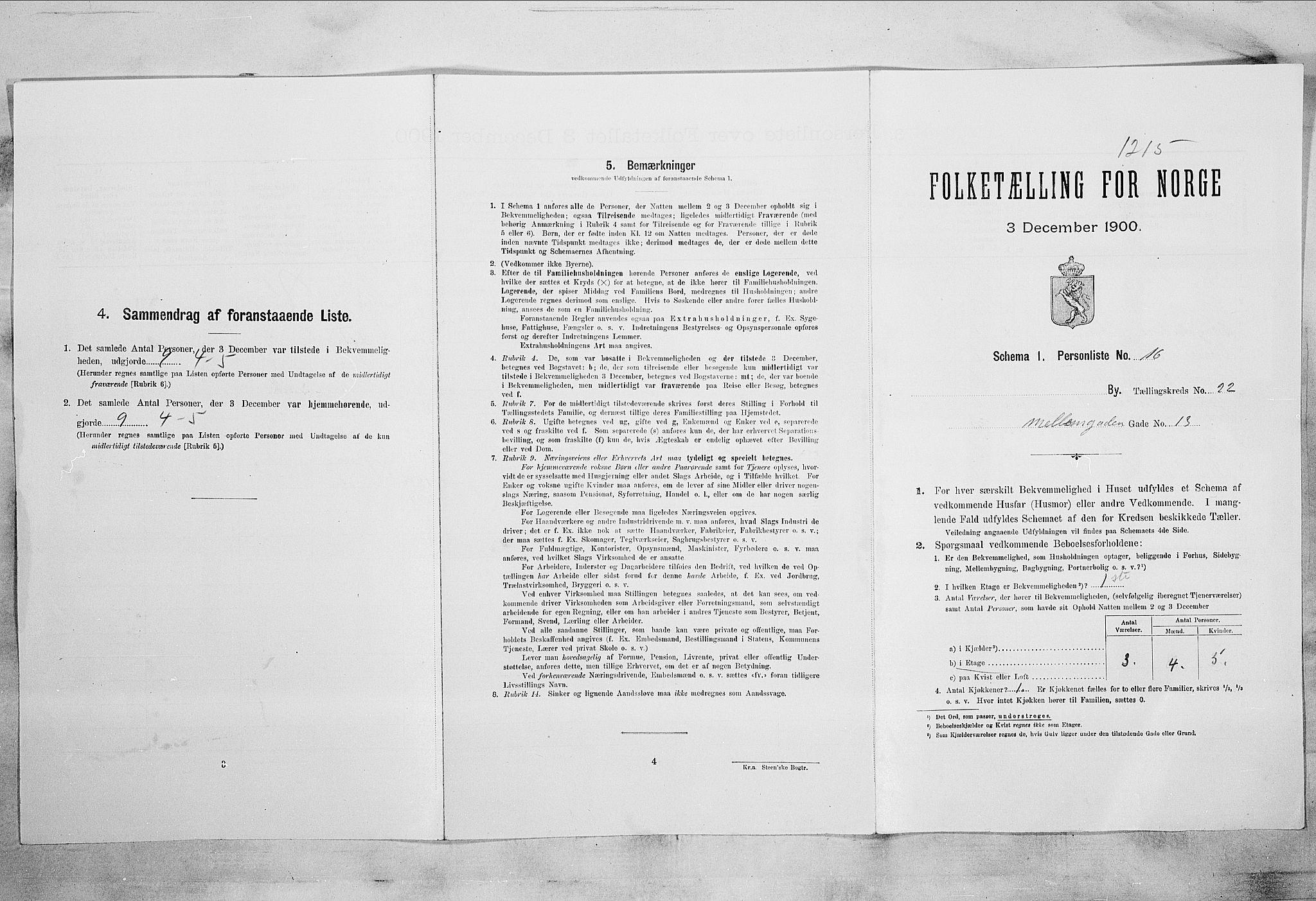 RA, 1900 census for Larvik, 1900, p. 2234