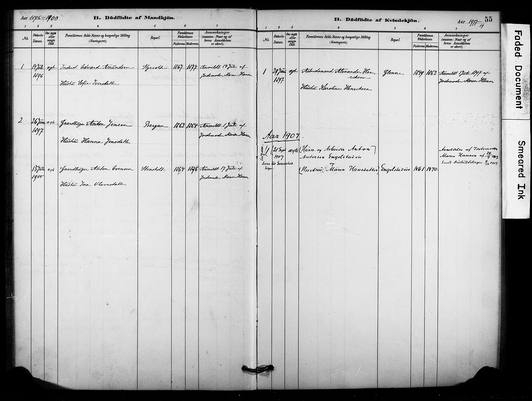 Lardal kirkebøker, AV/SAKO-A-350/F/Fd/L0001: Parish register (official) no. IV 1, 1881-1907, p. 55
