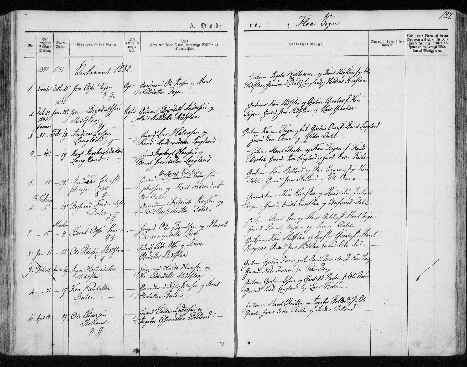 Ministerialprotokoller, klokkerbøker og fødselsregistre - Sør-Trøndelag, AV/SAT-A-1456/691/L1069: Parish register (official) no. 691A04, 1826-1841, p. 127