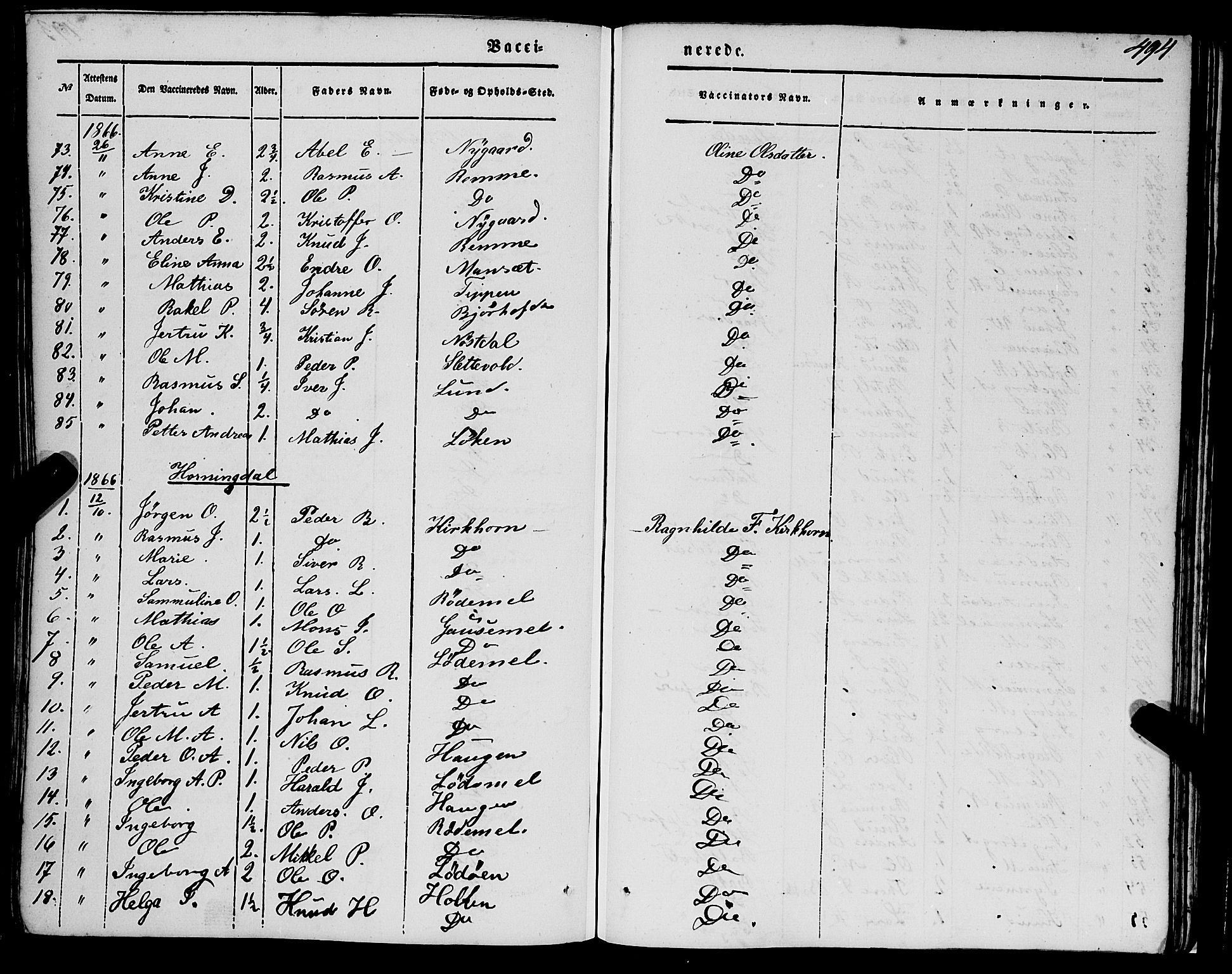 Eid sokneprestembete, AV/SAB-A-82301/H/Haa/Haaa/L0007: Parish register (official) no. A 7, 1844-1858, p. 494