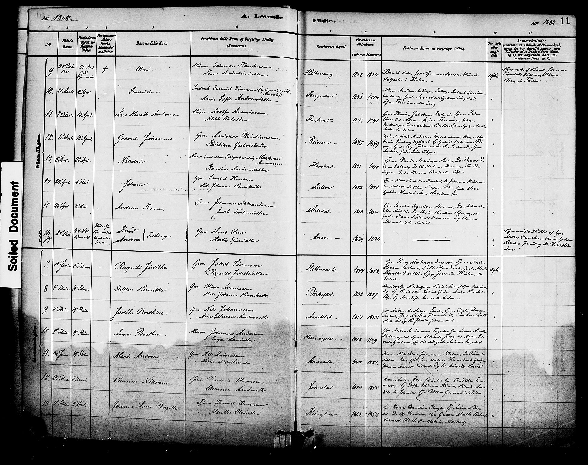 Førde sokneprestembete, SAB/A-79901/H/Haa/Haad/L0001: Parish register (official) no. D 1, 1881-1898, p. 11