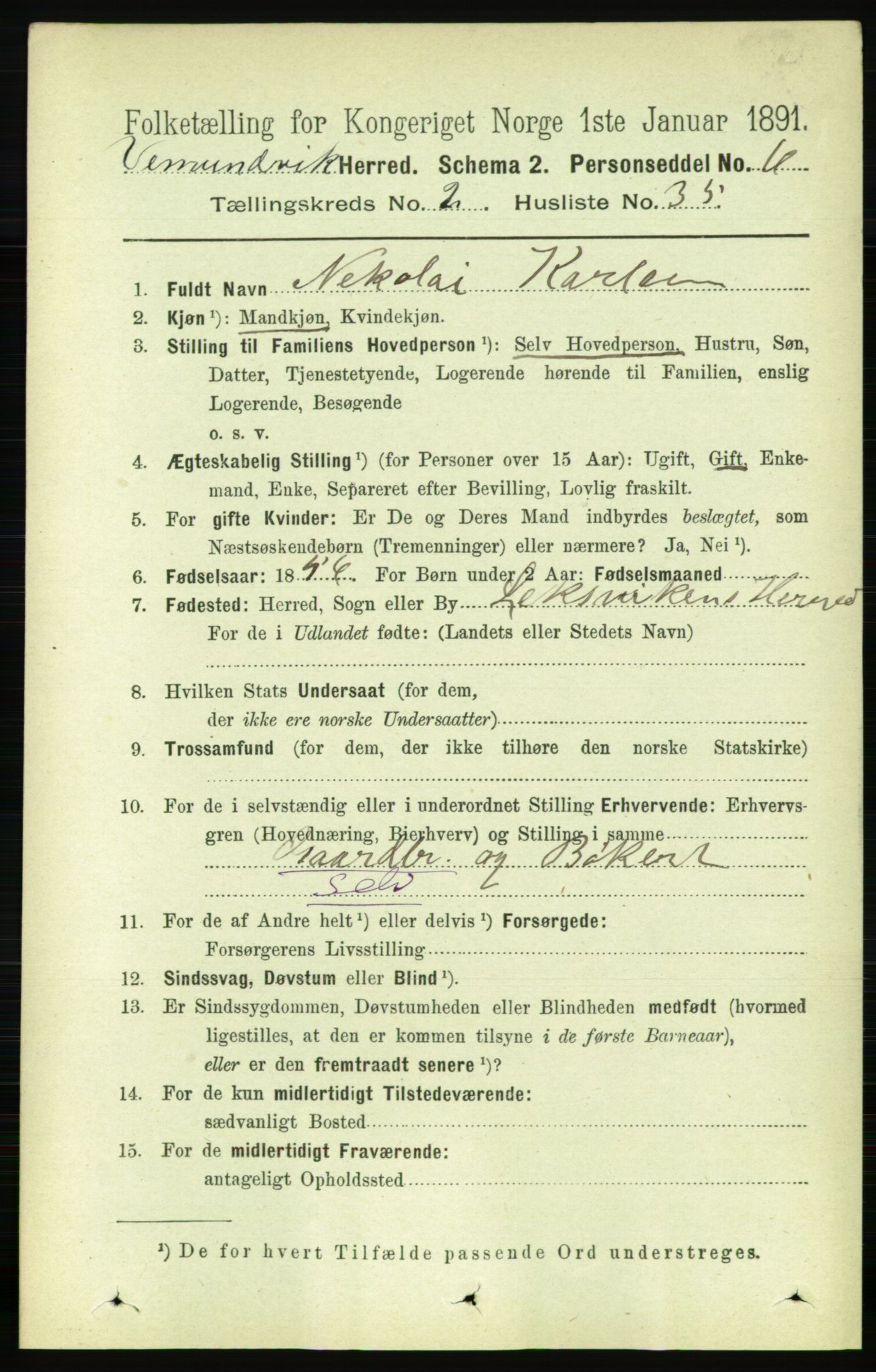 RA, 1891 census for 1745 Vemundvik, 1891, p. 780