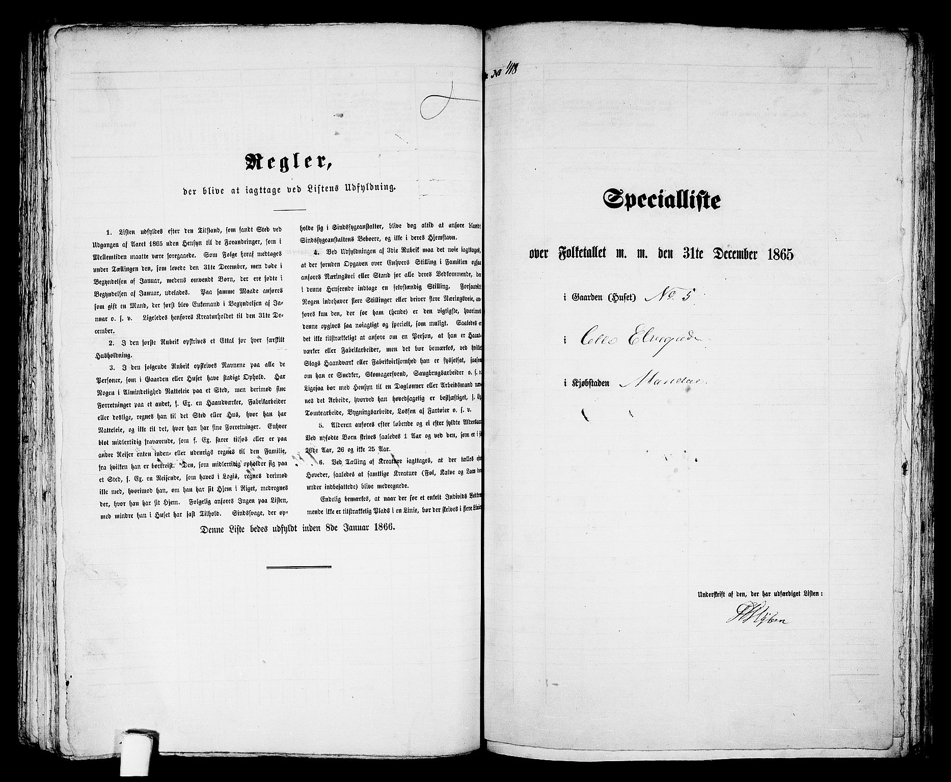 RA, 1865 census for Mandal/Mandal, 1865, p. 844