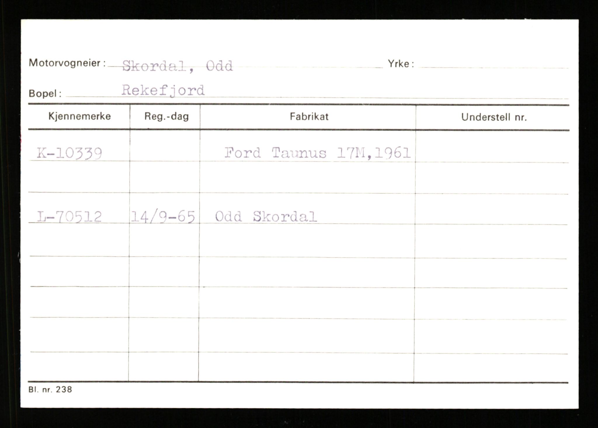 Stavanger trafikkstasjon, AV/SAST-A-101942/0/G/L0002: Registreringsnummer: 5791 - 10405, 1930-1971, p. 3176