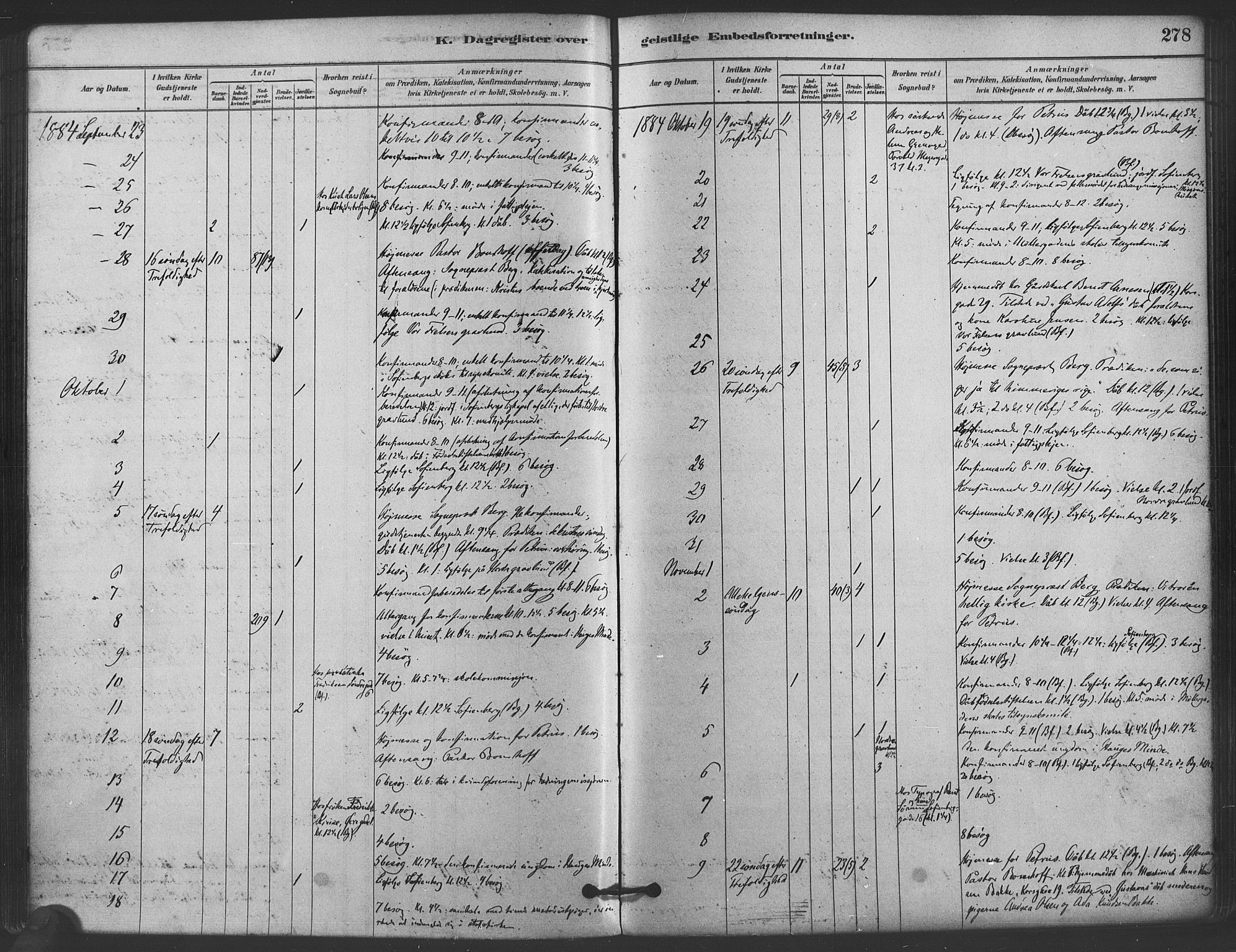 Paulus prestekontor Kirkebøker, AV/SAO-A-10871/F/Fa/L0005: Parish register (official) no. 5, 1879-1889, p. 278