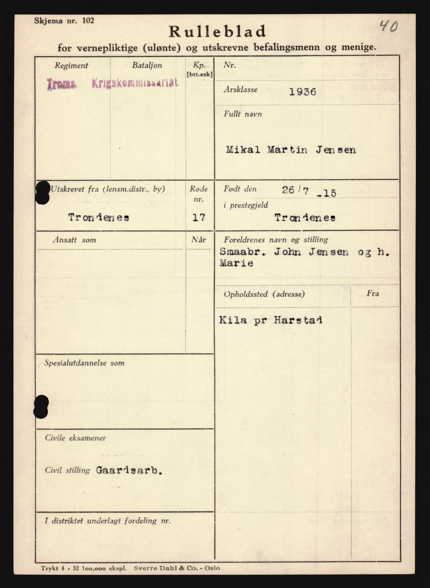 Forsvaret, Troms infanteriregiment nr. 16, AV/RA-RAFA-3146/P/Pa/L0020: Rulleblad for regimentets menige mannskaper, årsklasse 1936, 1936, p. 579