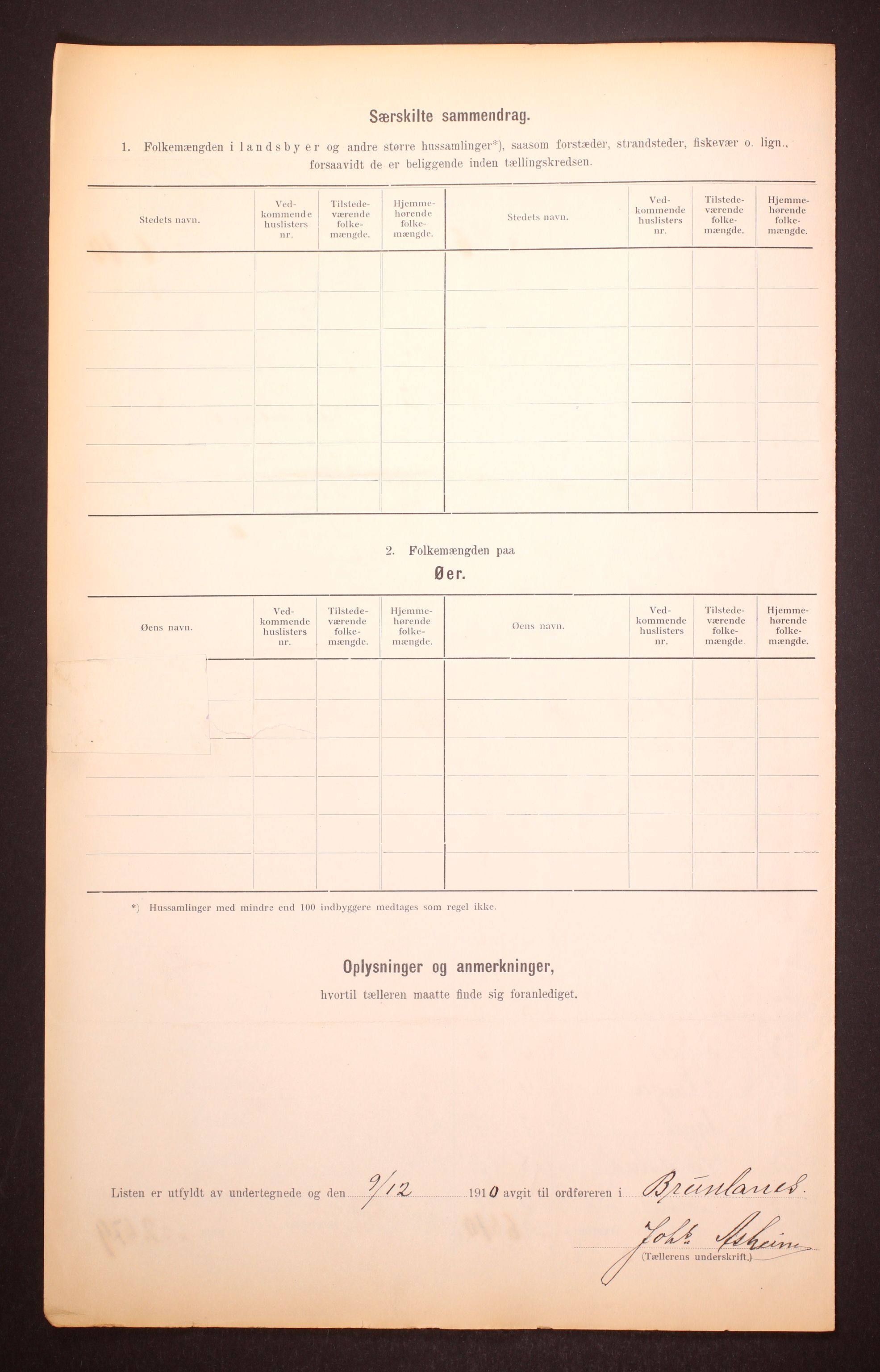 RA, 1910 census for Brunlanes, 1910, p. 16