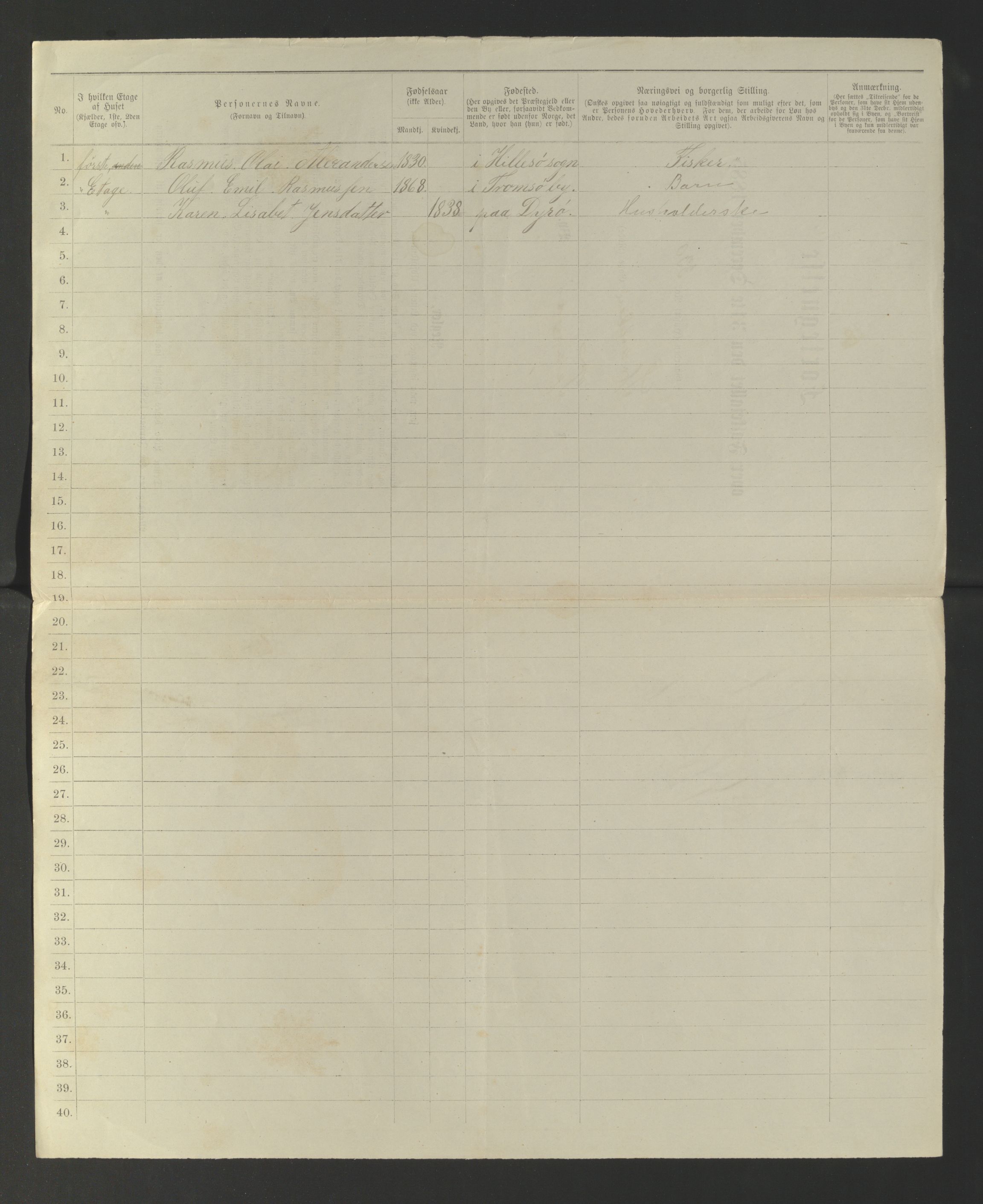 SATØ, 1885 census for 1902 Tromsø, 1885, p. 301b