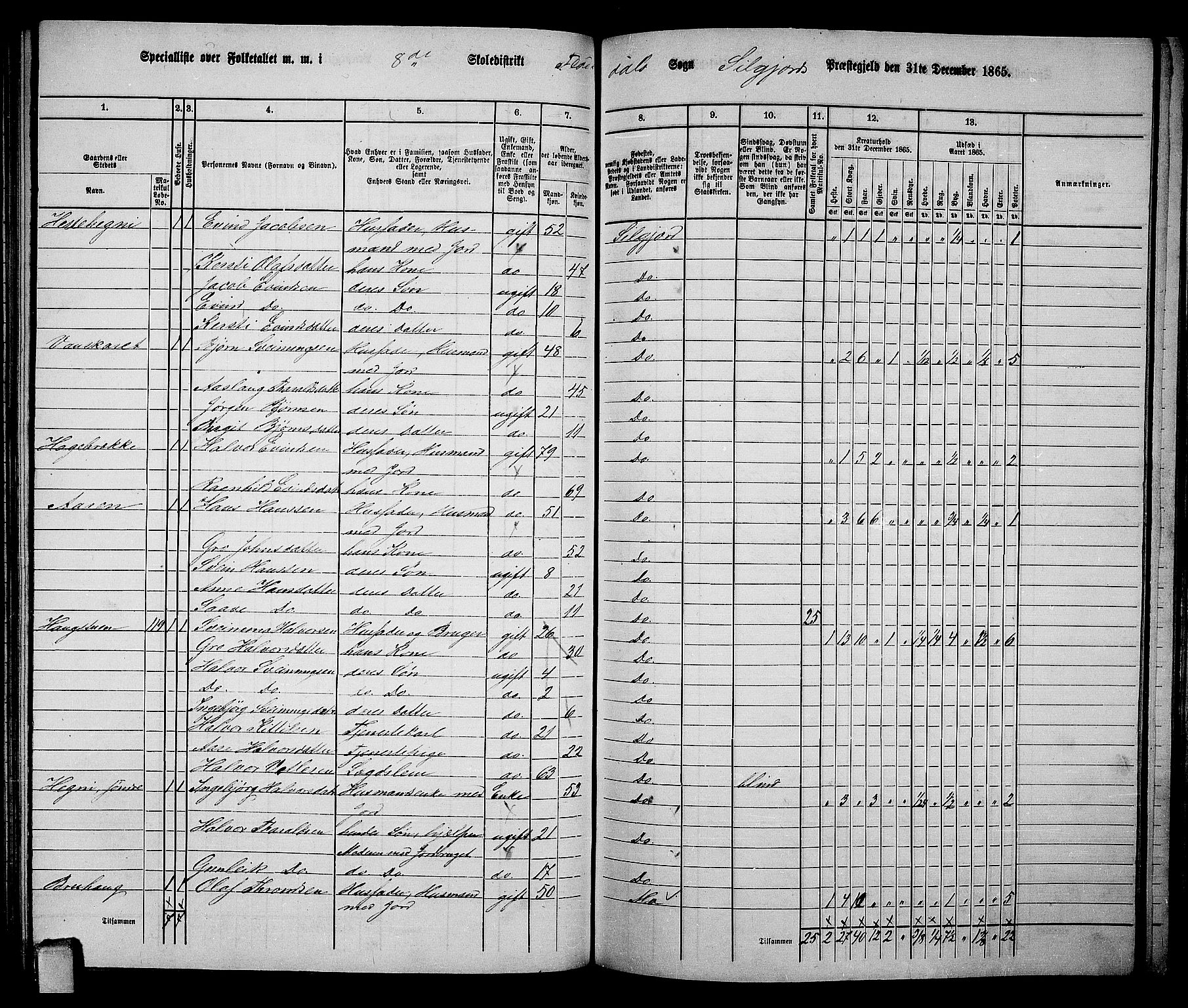 RA, 1865 census for Seljord, 1865, p. 112