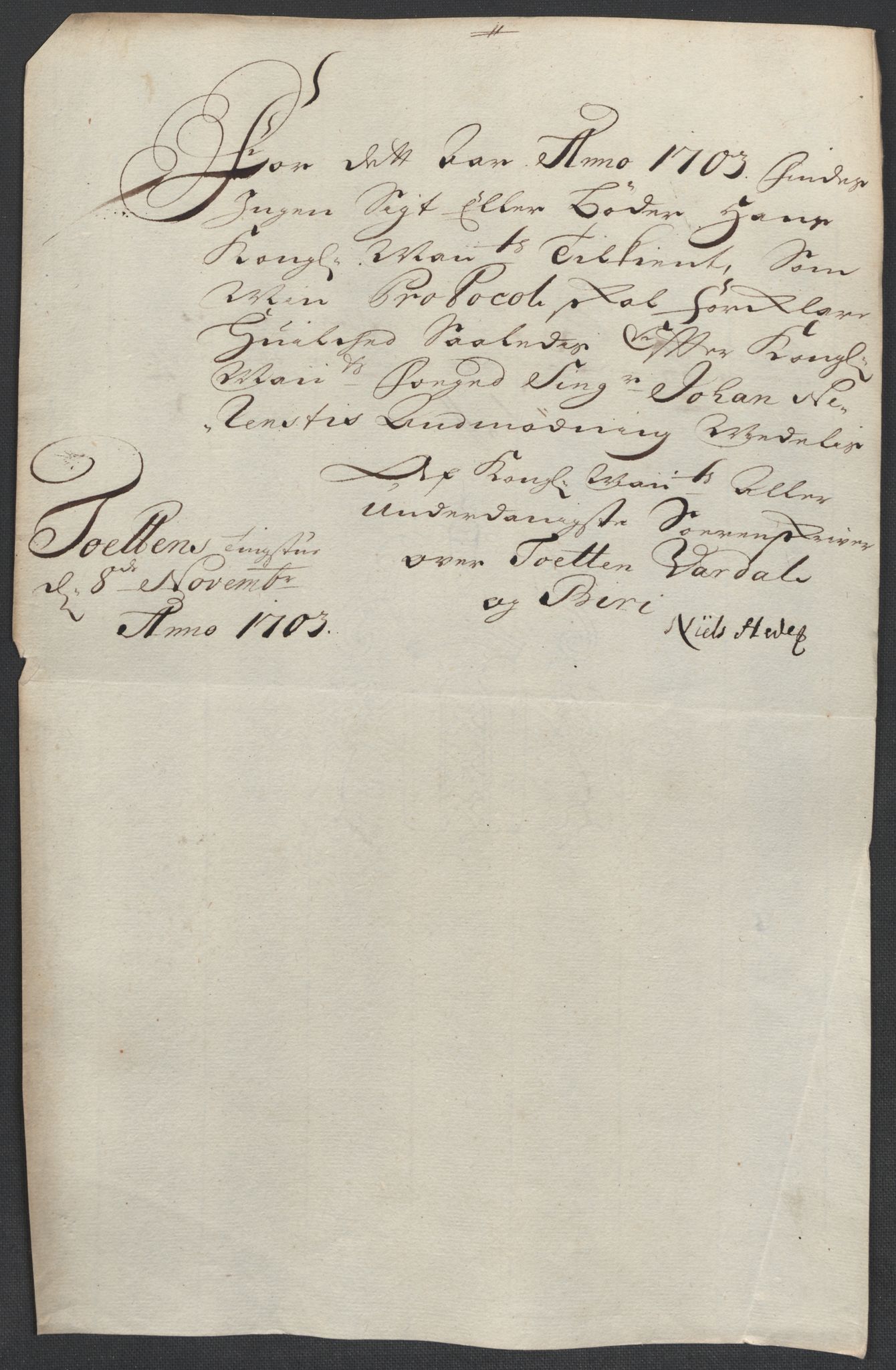 Rentekammeret inntil 1814, Reviderte regnskaper, Fogderegnskap, AV/RA-EA-4092/R18/L1301: Fogderegnskap Hadeland, Toten og Valdres, 1703, p. 85