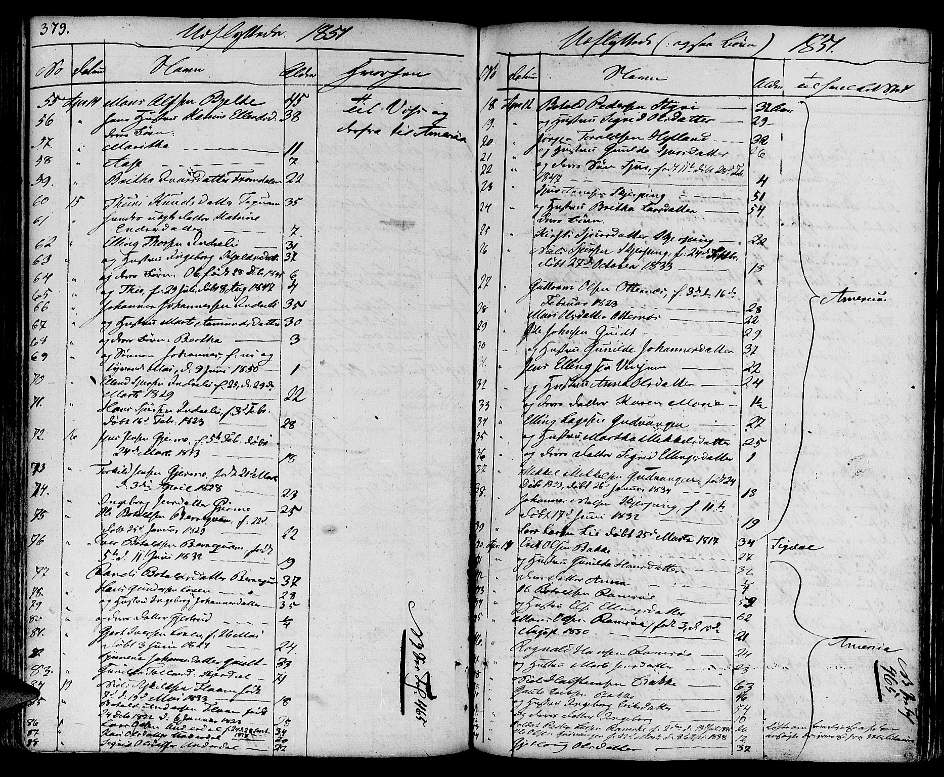 Aurland sokneprestembete, SAB/A-99937/H/Ha/Haa/L0006: Parish register (official) no. A 6, 1821-1859, p. 379