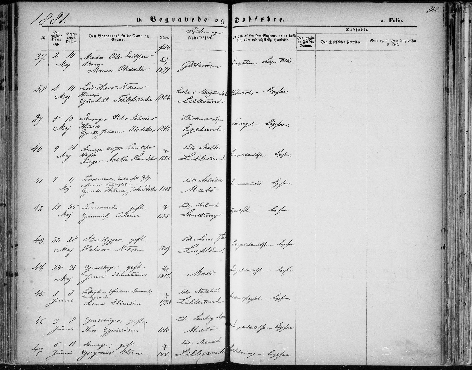 Vestre Moland sokneprestkontor, SAK/1111-0046/F/Fa/Fab/L0008: Parish register (official) no. A 8, 1873-1883, p. 302