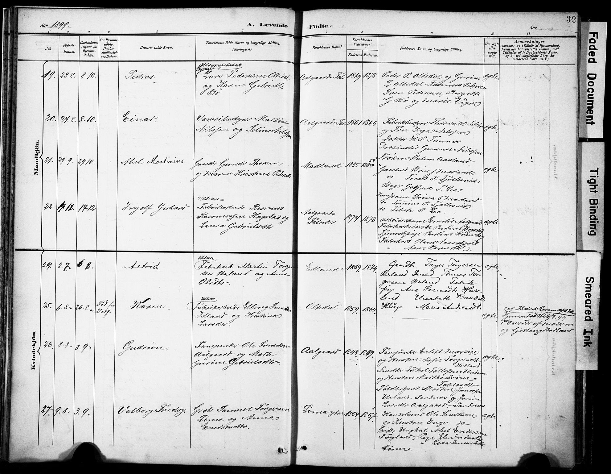 Lye sokneprestkontor, AV/SAST-A-101794/001/30BA/L0012: Parish register (official) no. A 11, 1896-1909, p. 32