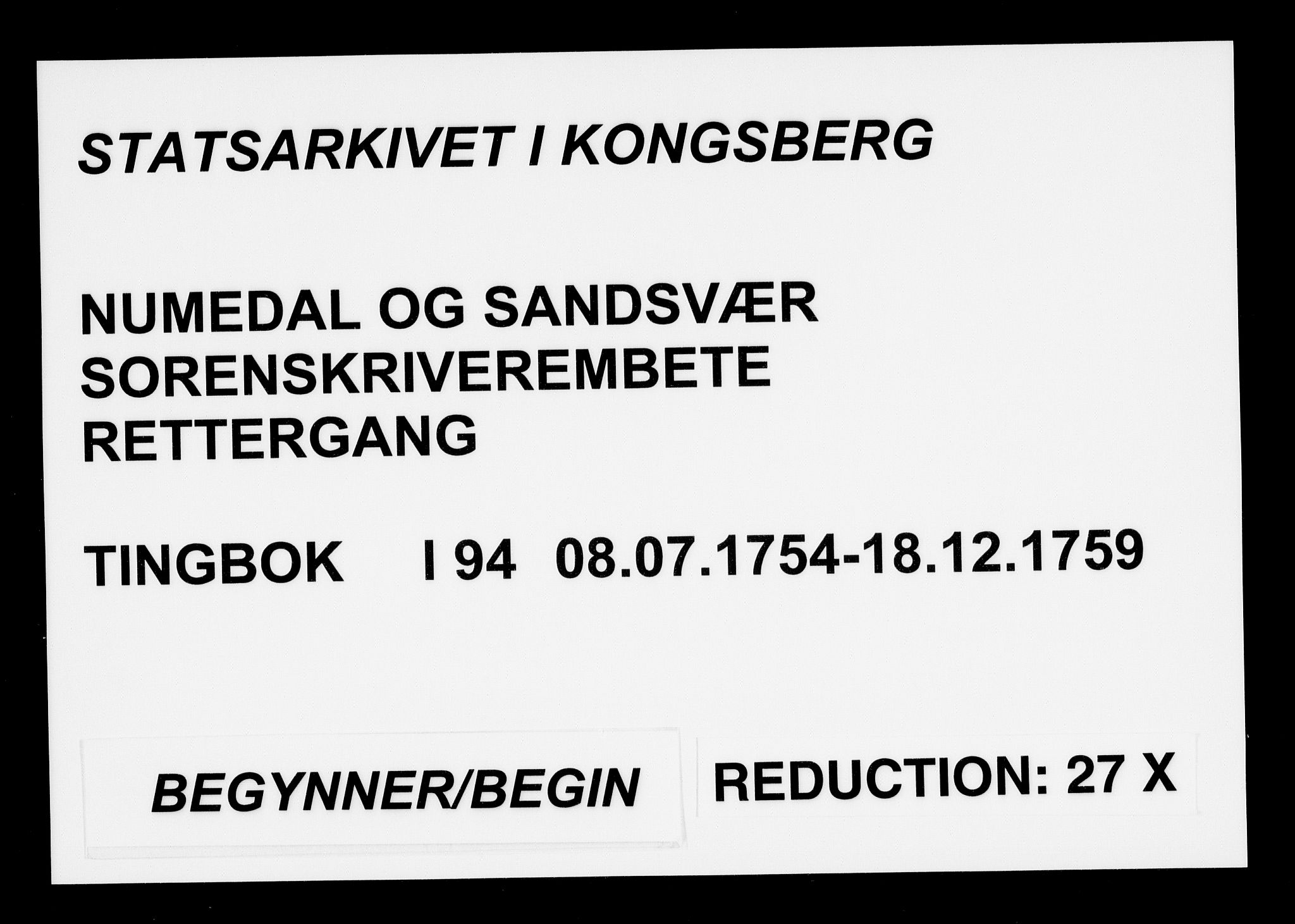 Numedal og Sandsvær sorenskriveri, SAKO/A-128/F/Fa/Faa/L0094: Tingbøker, 1754-1759