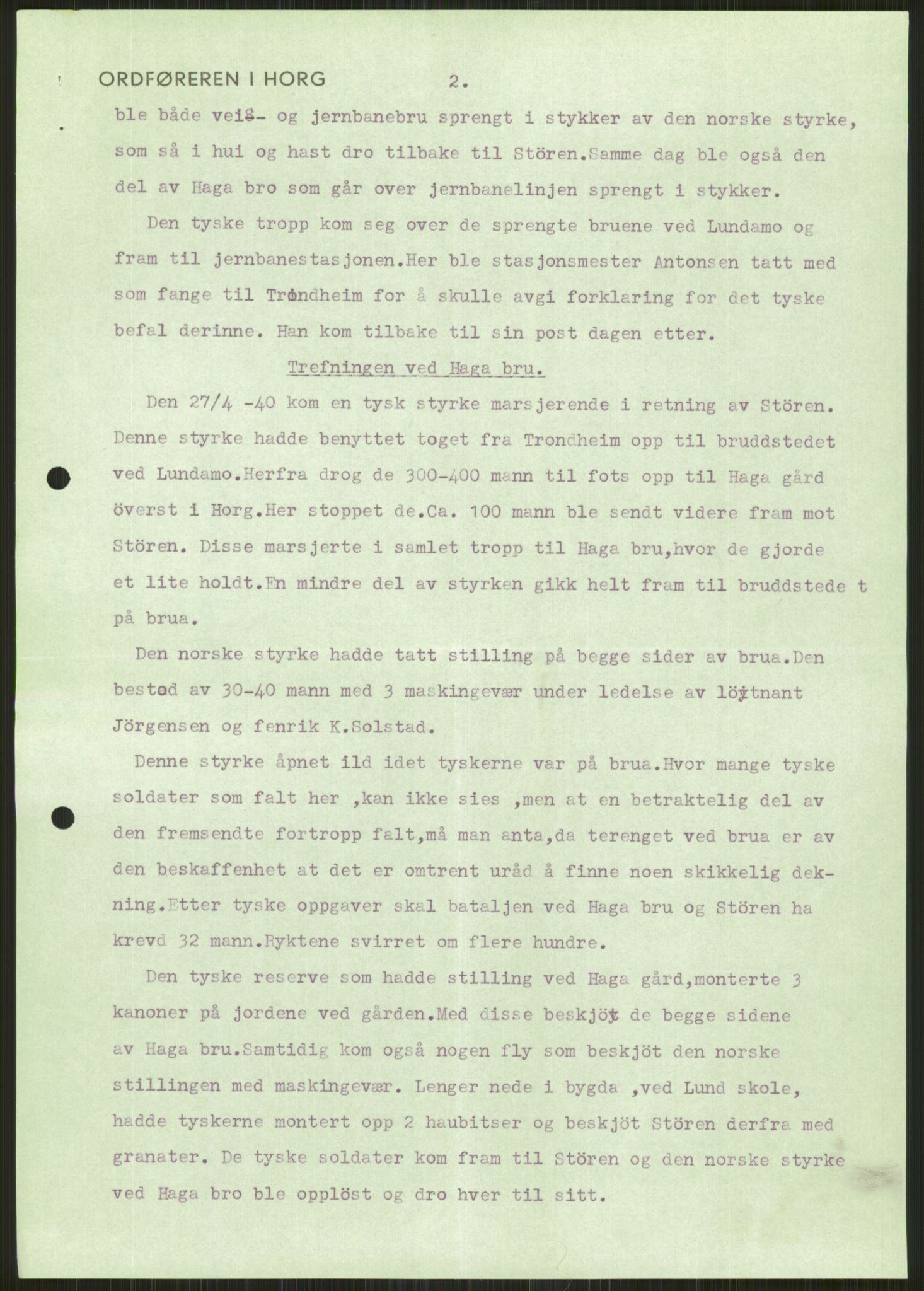 Forsvaret, Forsvarets krigshistoriske avdeling, AV/RA-RAFA-2017/Y/Ya/L0016: II-C-11-31 - Fylkesmenn.  Rapporter om krigsbegivenhetene 1940., 1940, p. 162