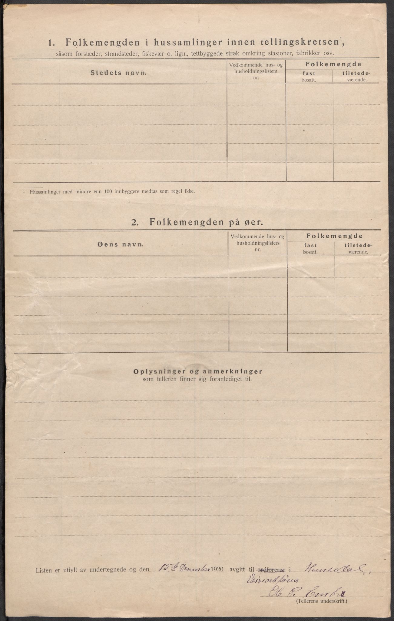 SAKO, 1920 census for Hemsedal, 1920, p. 19