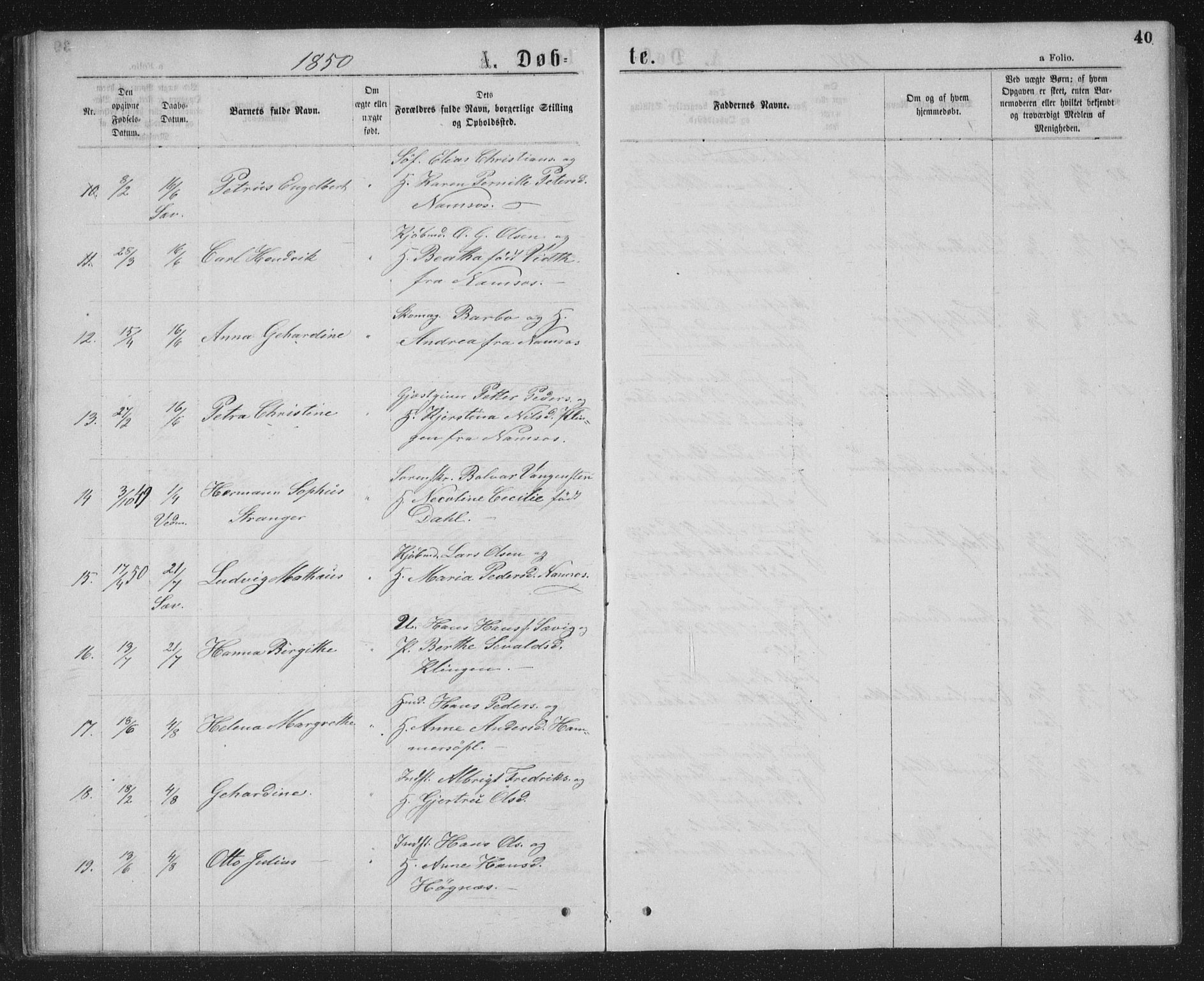 Ministerialprotokoller, klokkerbøker og fødselsregistre - Nord-Trøndelag, AV/SAT-A-1458/768/L0566: Parish register (official) no. 768A01, 1836-1865, p. 40