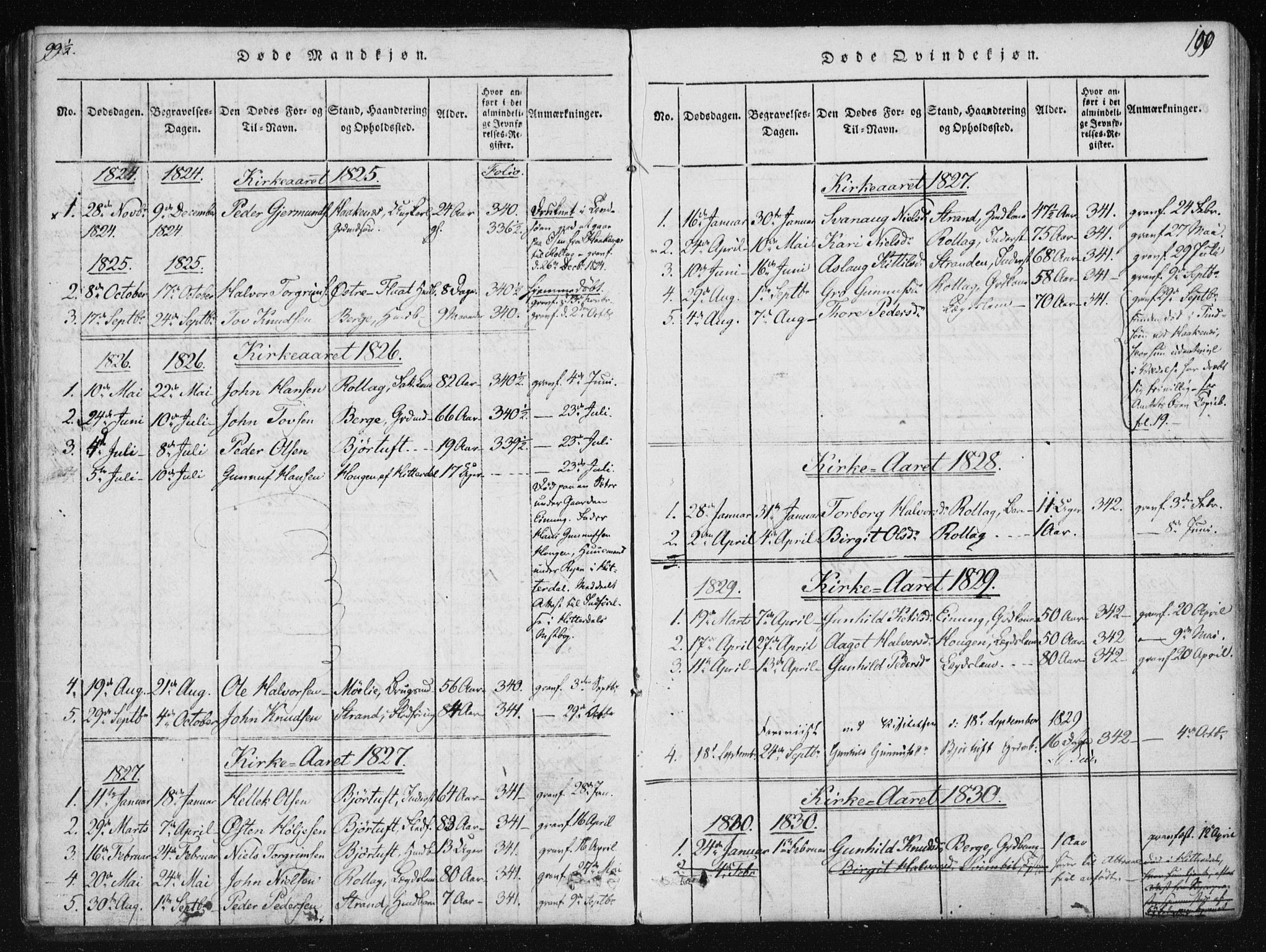 Tinn kirkebøker, SAKO/A-308/F/Fb/L0001: Parish register (official) no. II 1, 1815-1843, p. 100