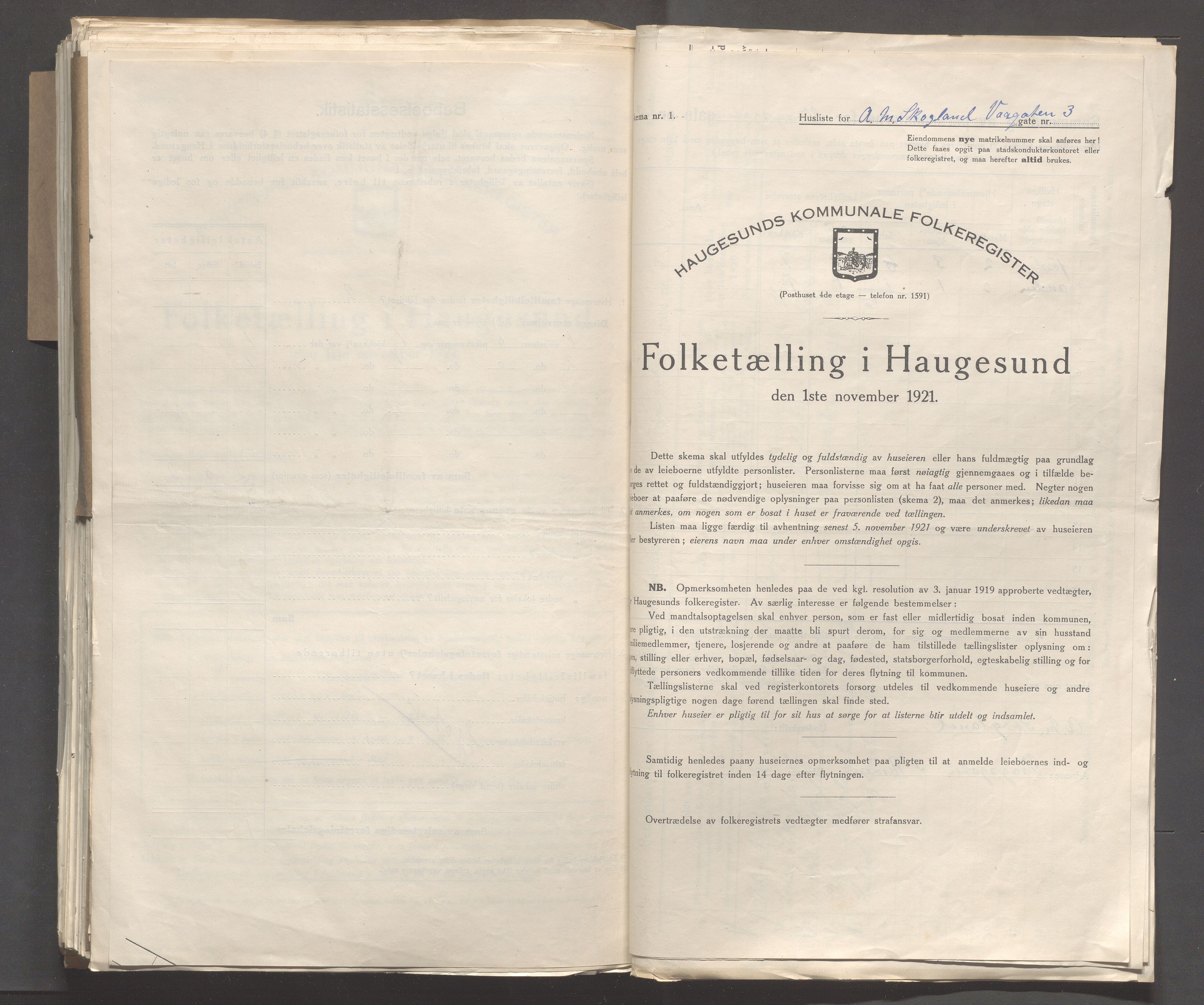 IKAR, Local census 1.11.1921 for Haugesund, 1921, p. 7445