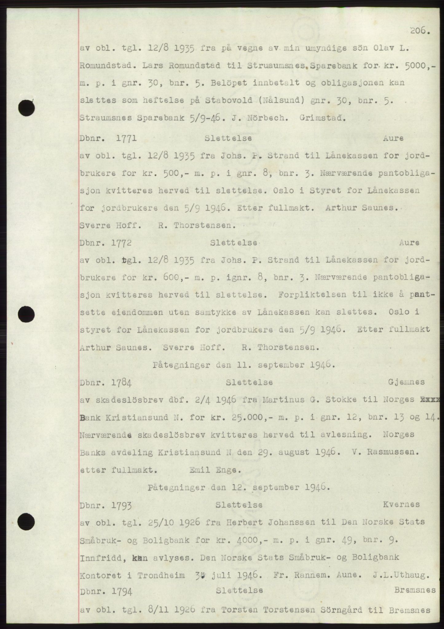 Nordmøre sorenskriveri, SAT/A-4132/1/2/2Ca: Mortgage book no. C82b, 1946-1951, Diary no: : 1771/1946