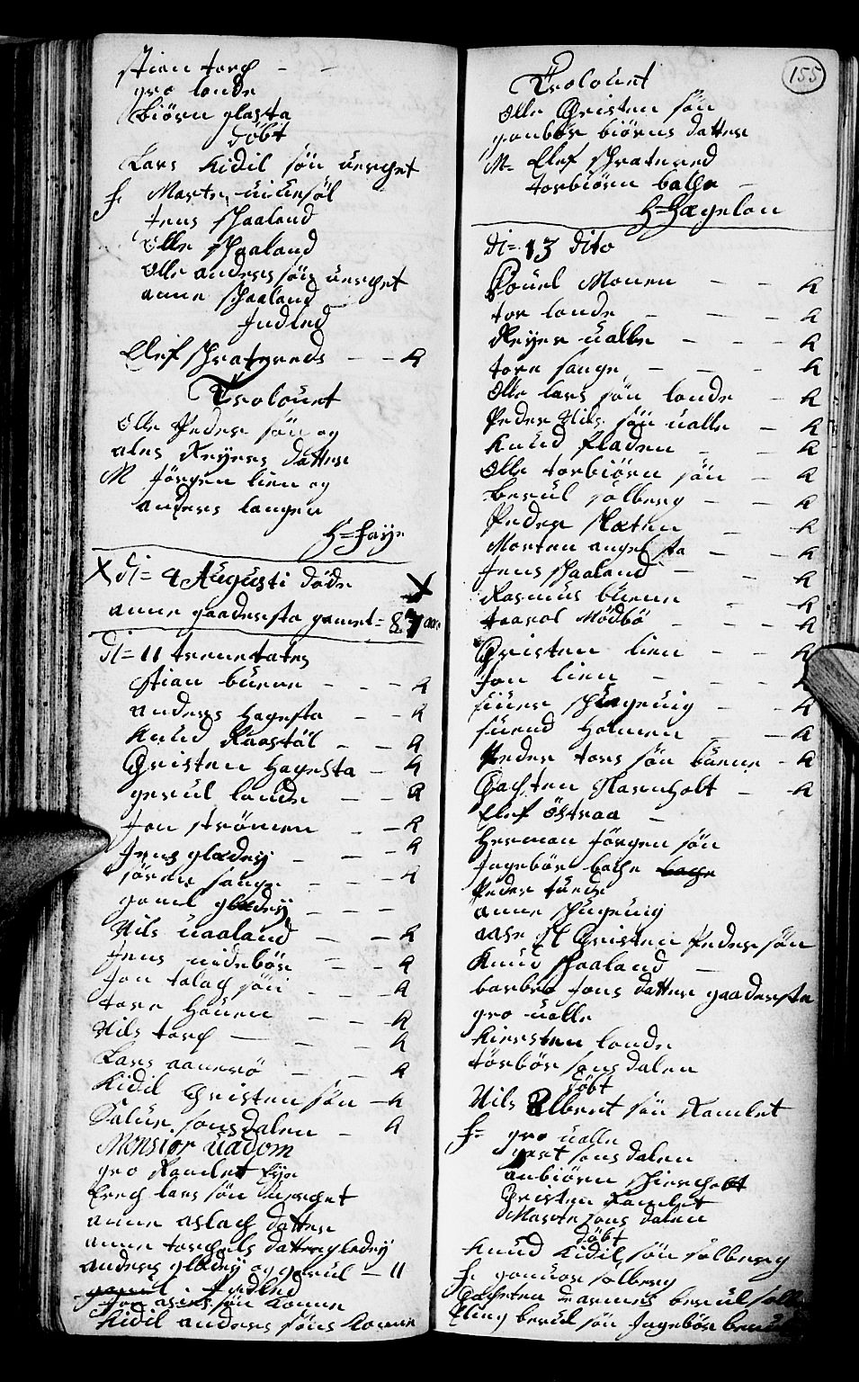 Holt sokneprestkontor, SAK/1111-0021/F/Fb/L0004: Parish register (copy) no. B 4, 1730-1746, p. 155