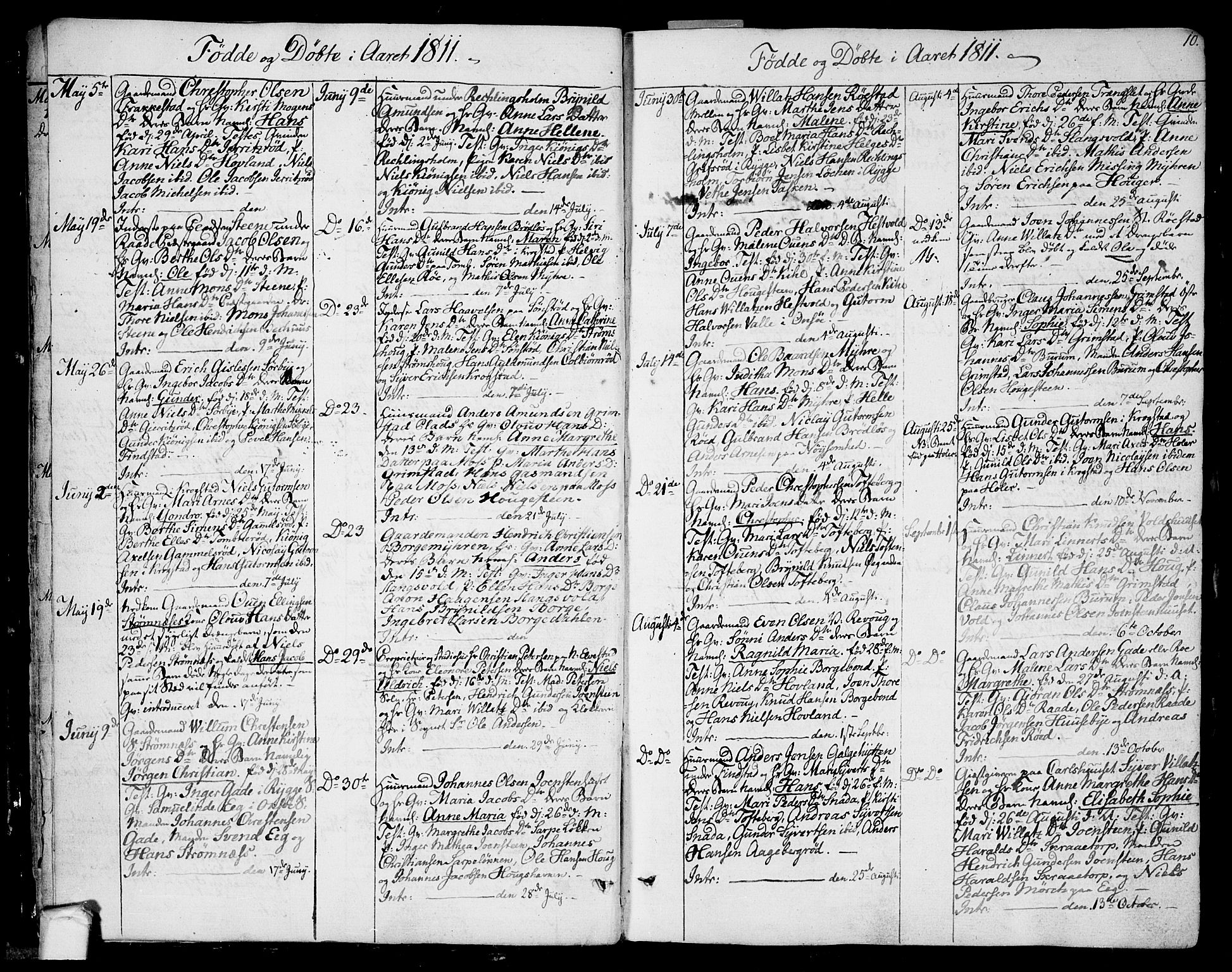 Råde prestekontor kirkebøker, AV/SAO-A-2009/F/Fa/L0003: Parish register (official) no. 3, 1806-1814, p. 10