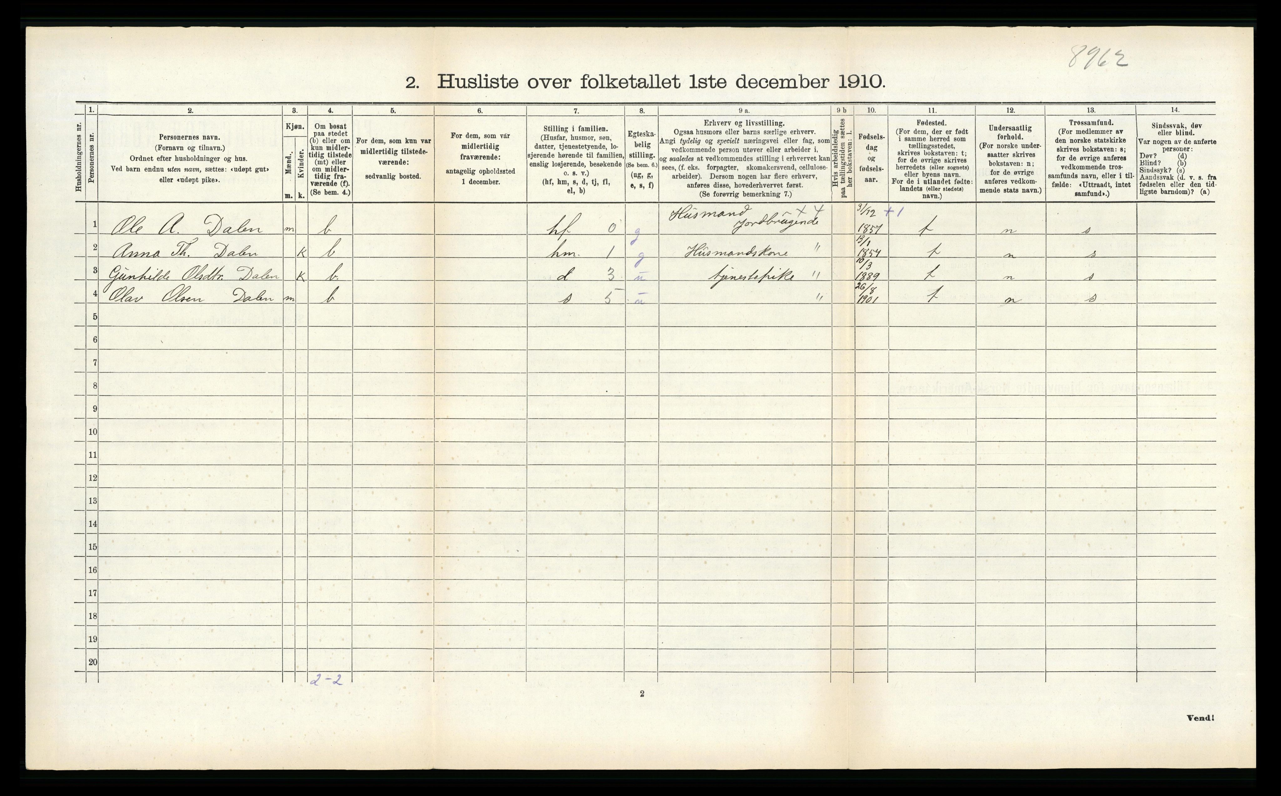 RA, 1910 census for Leikanger, 1910, p. 411