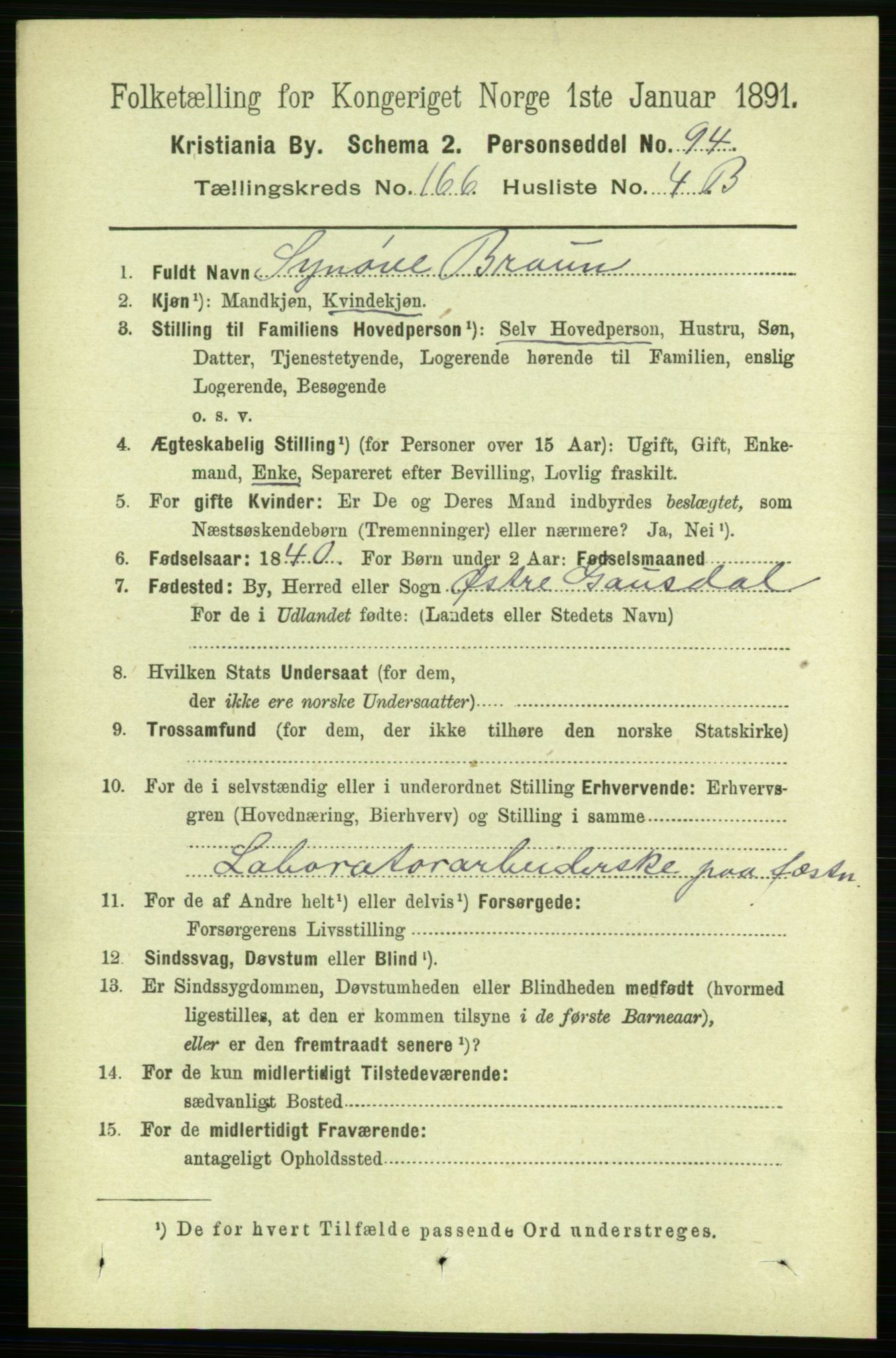 RA, 1891 census for 0301 Kristiania, 1891, p. 96546