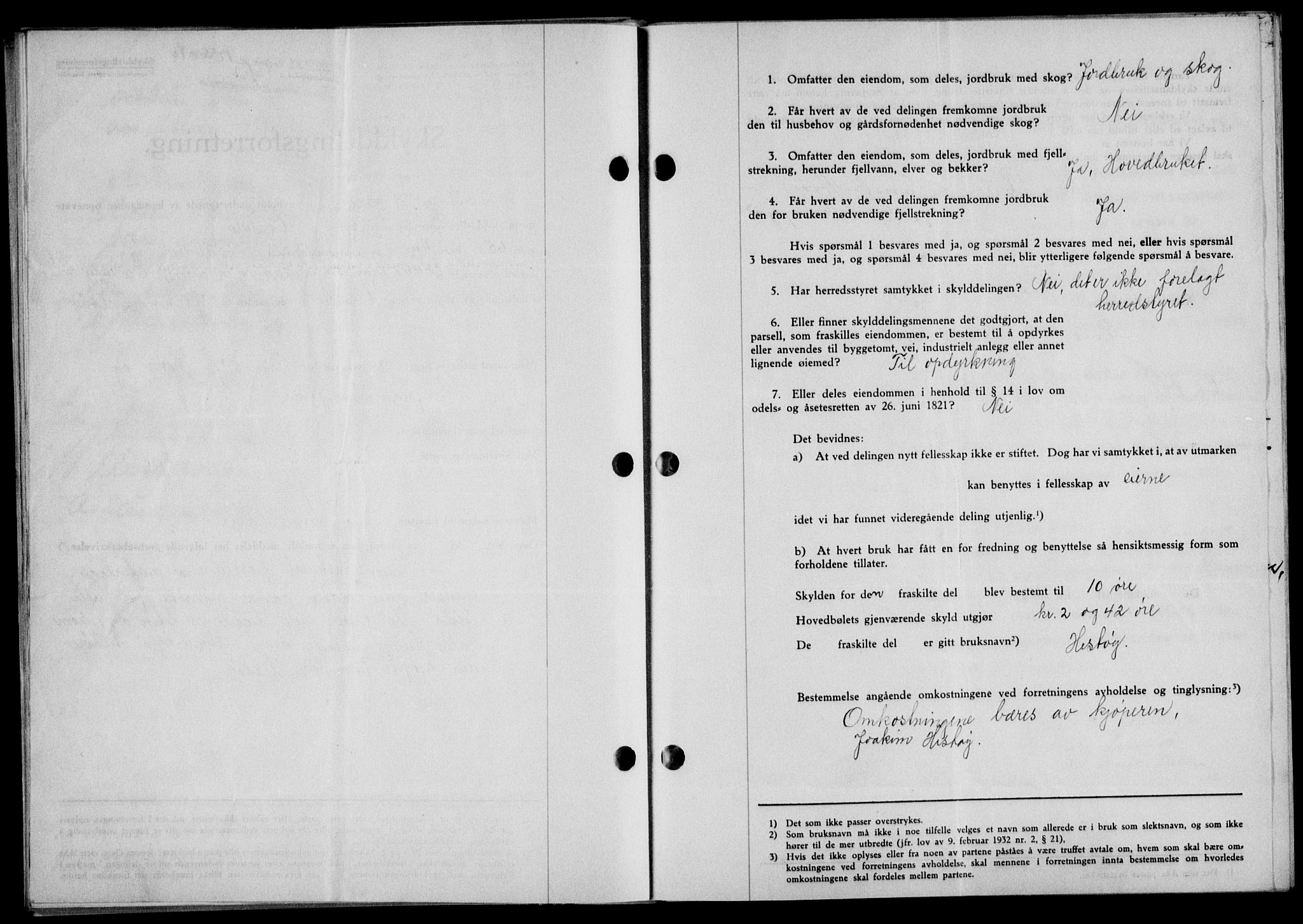 Lofoten sorenskriveri, SAT/A-0017/1/2/2C/L0008a: Mortgage book no. 8a, 1940-1941, Diary no: : 1226/1940