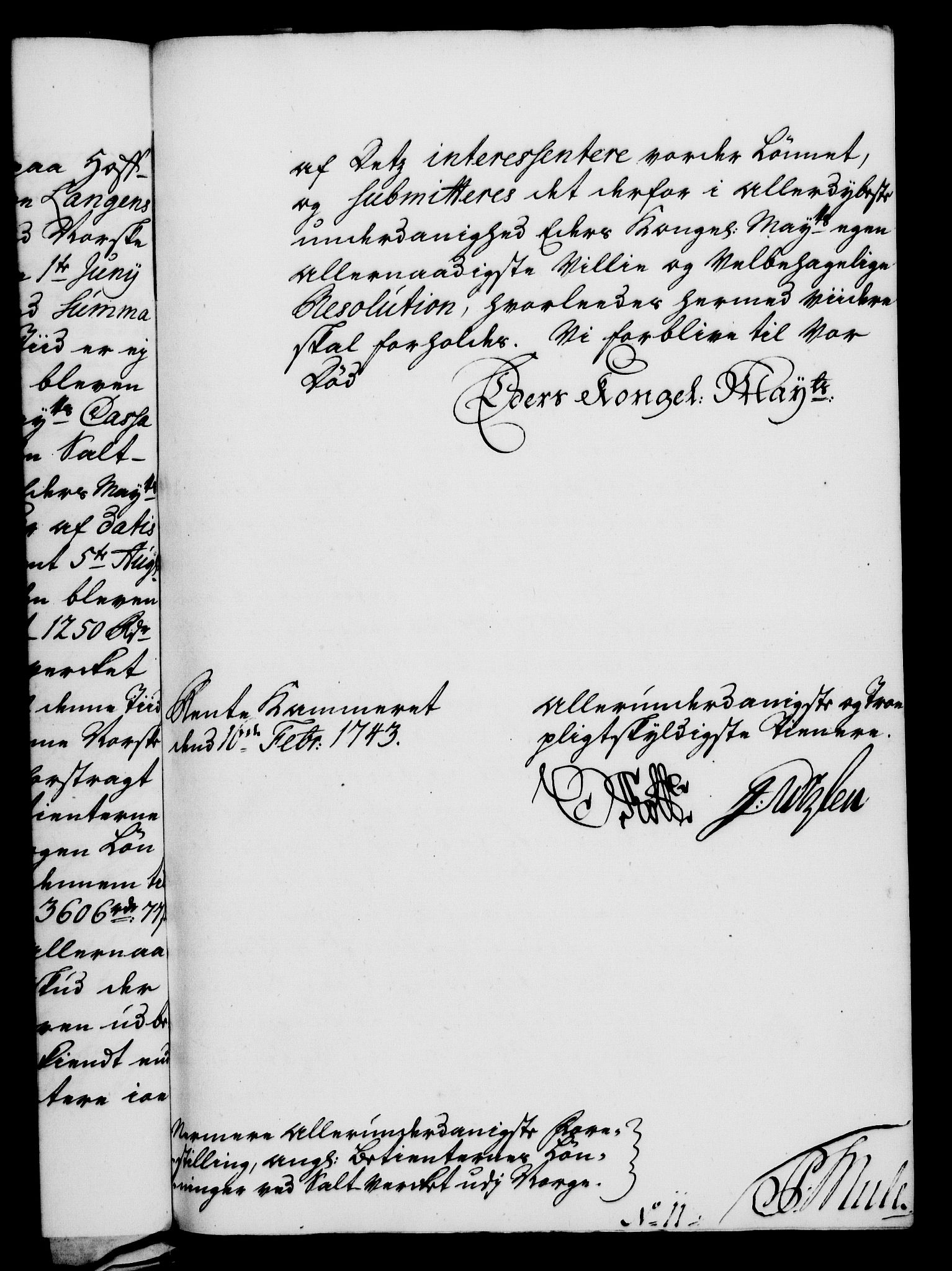 Rentekammeret, Kammerkanselliet, RA/EA-3111/G/Gf/Gfa/L0026: Norsk relasjons- og resolusjonsprotokoll (merket RK 52.26), 1743, p. 121