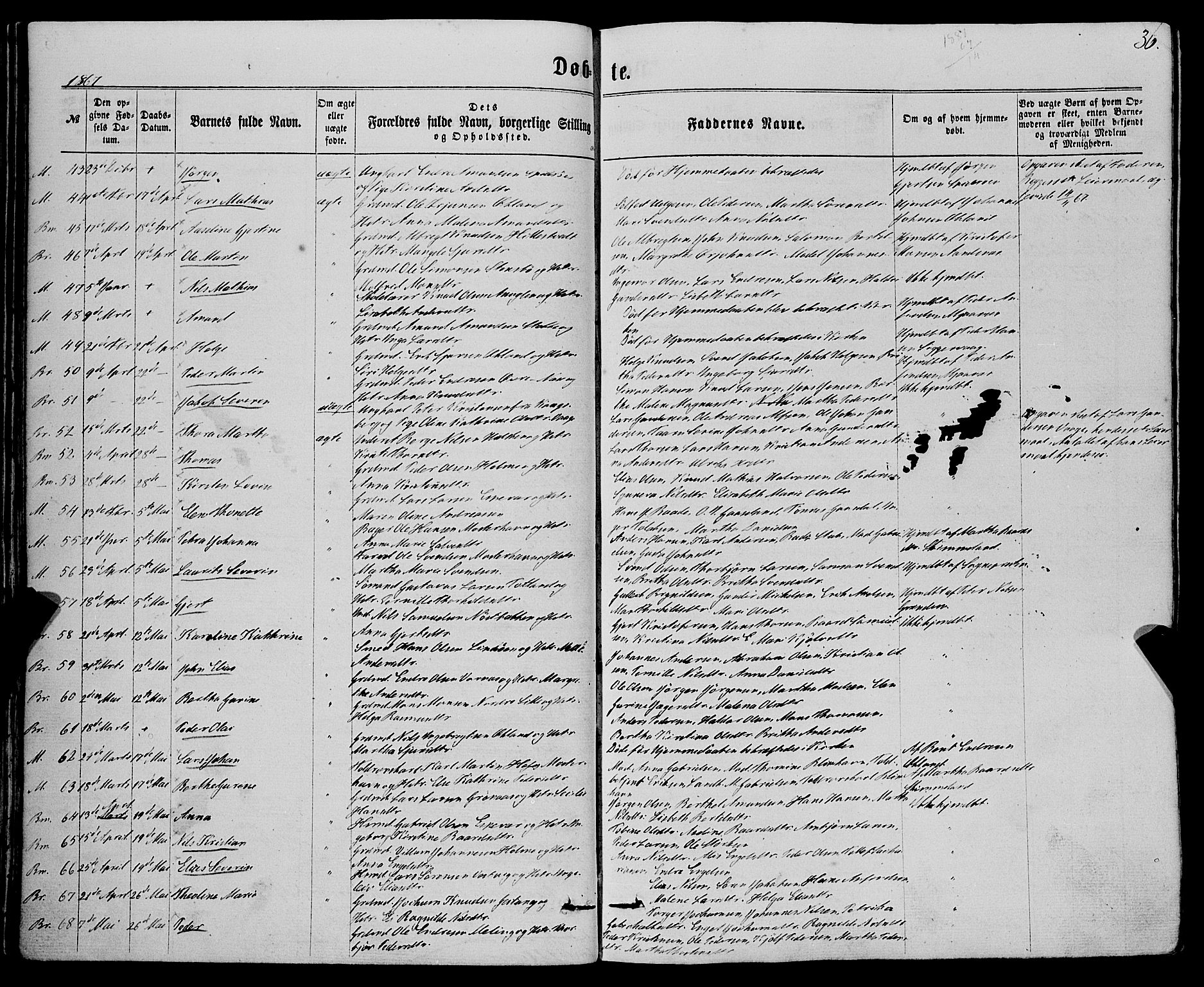 Finnås sokneprestembete, SAB/A-99925/H/Ha/Haa/Haaa/L0008: Parish register (official) no. A 8, 1863-1872, p. 36