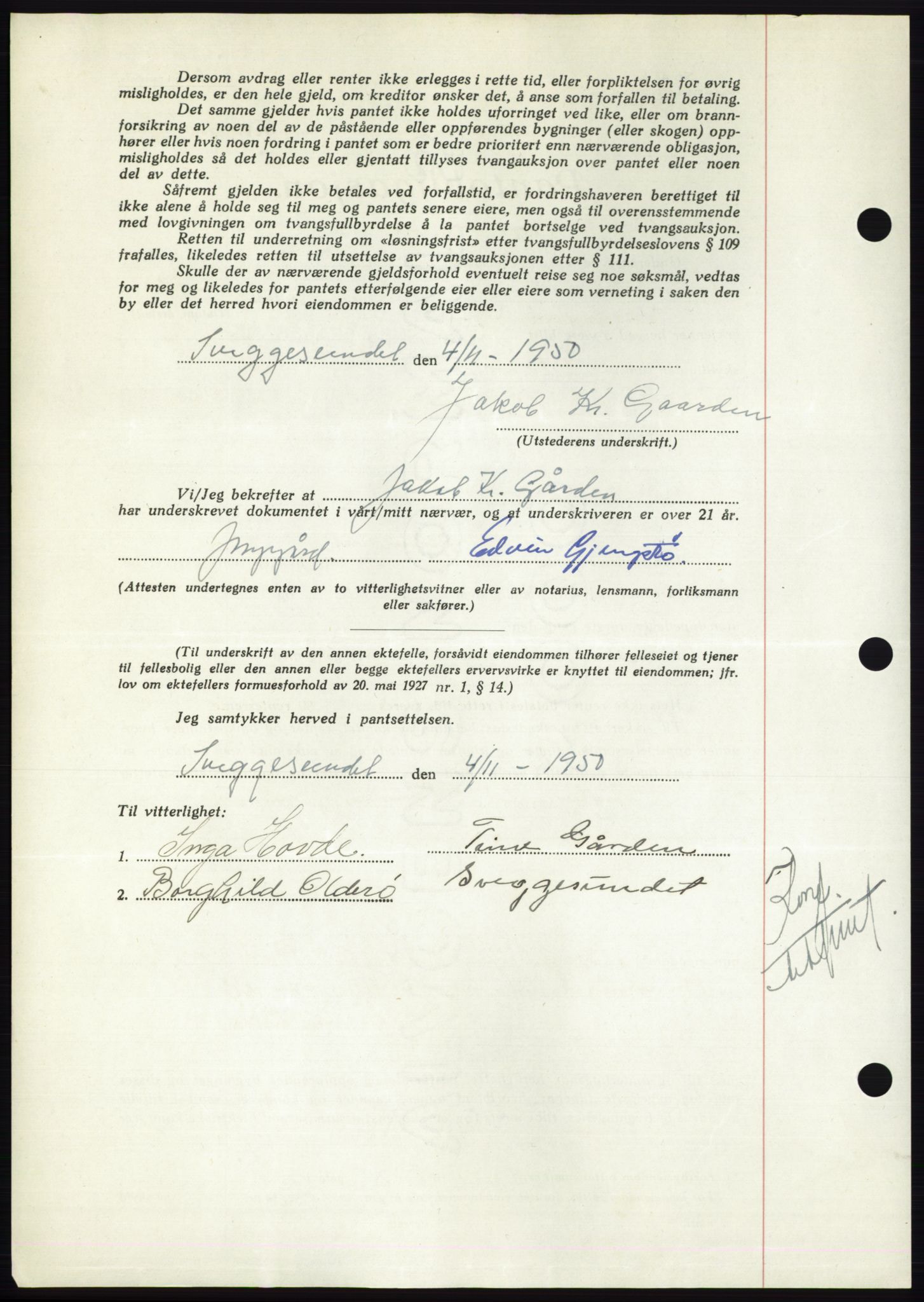 Nordmøre sorenskriveri, AV/SAT-A-4132/1/2/2Ca: Mortgage book no. B106, 1950-1950, Diary no: : 3490/1950