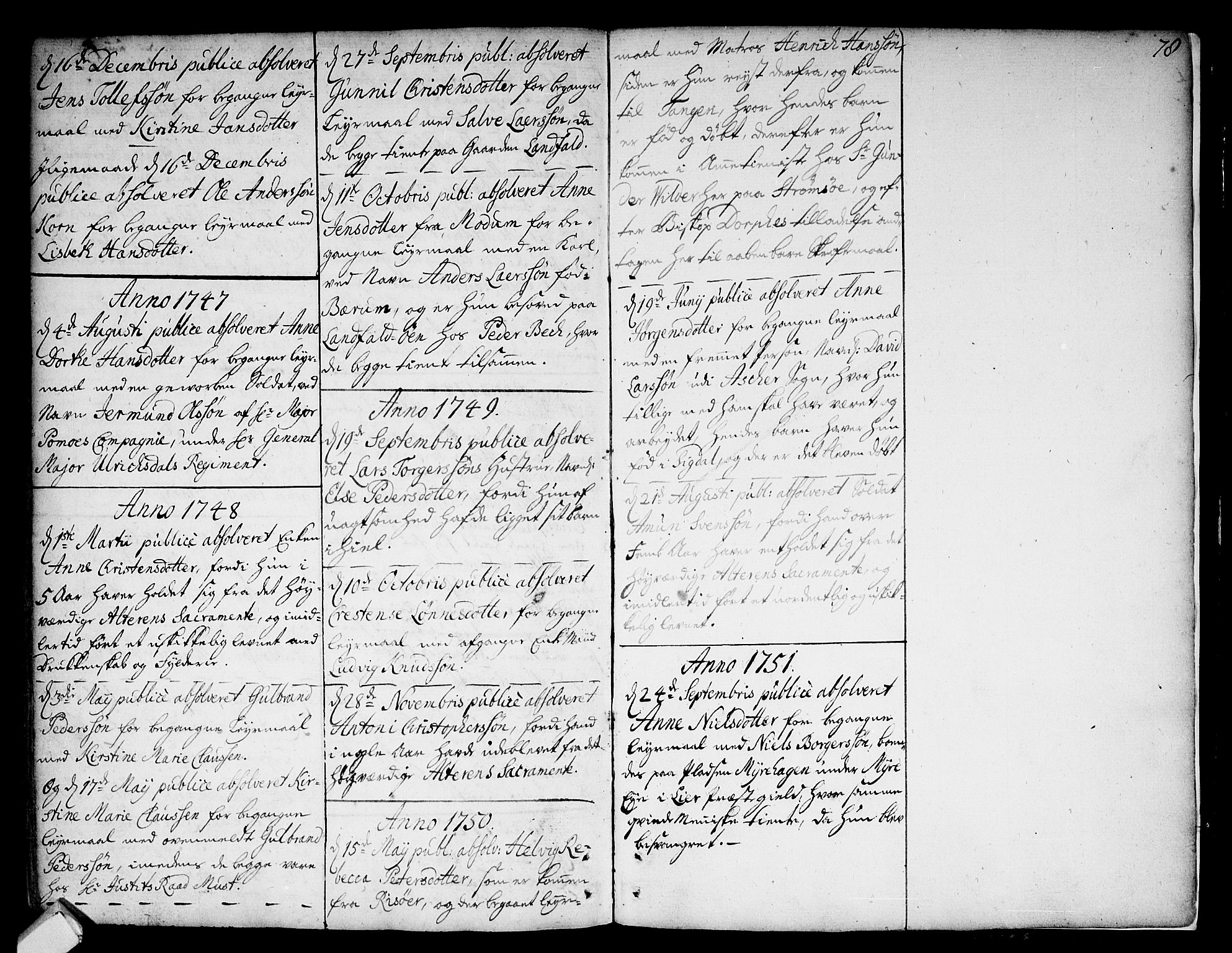 Strømsø kirkebøker, AV/SAKO-A-246/F/Fa/L0007: Parish register (official) no. I 7, 1739-1751, p. 78