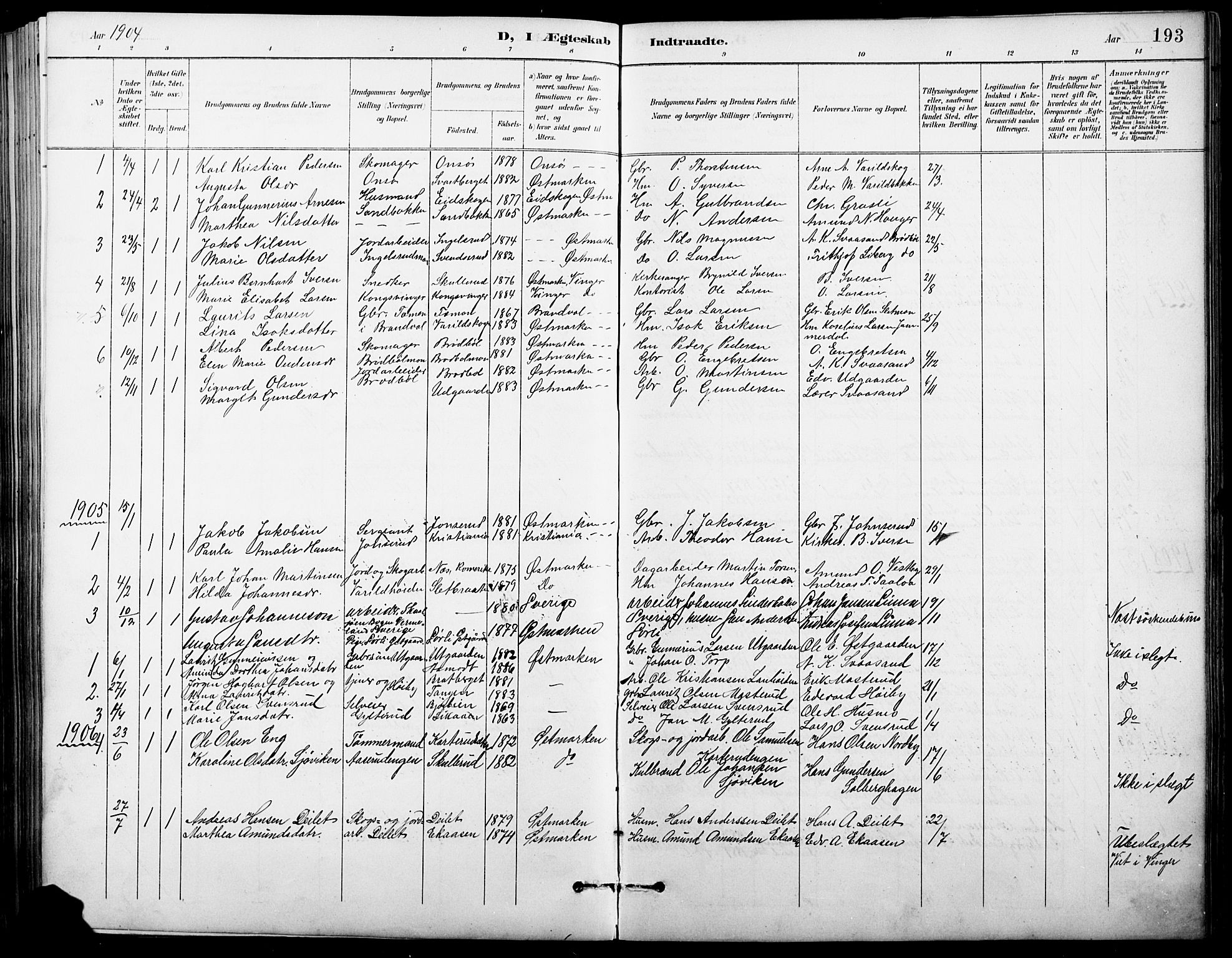 Vinger prestekontor, AV/SAH-PREST-024/H/Ha/Hab/L0004: Parish register (copy) no. 4, 1895-1920, p. 193