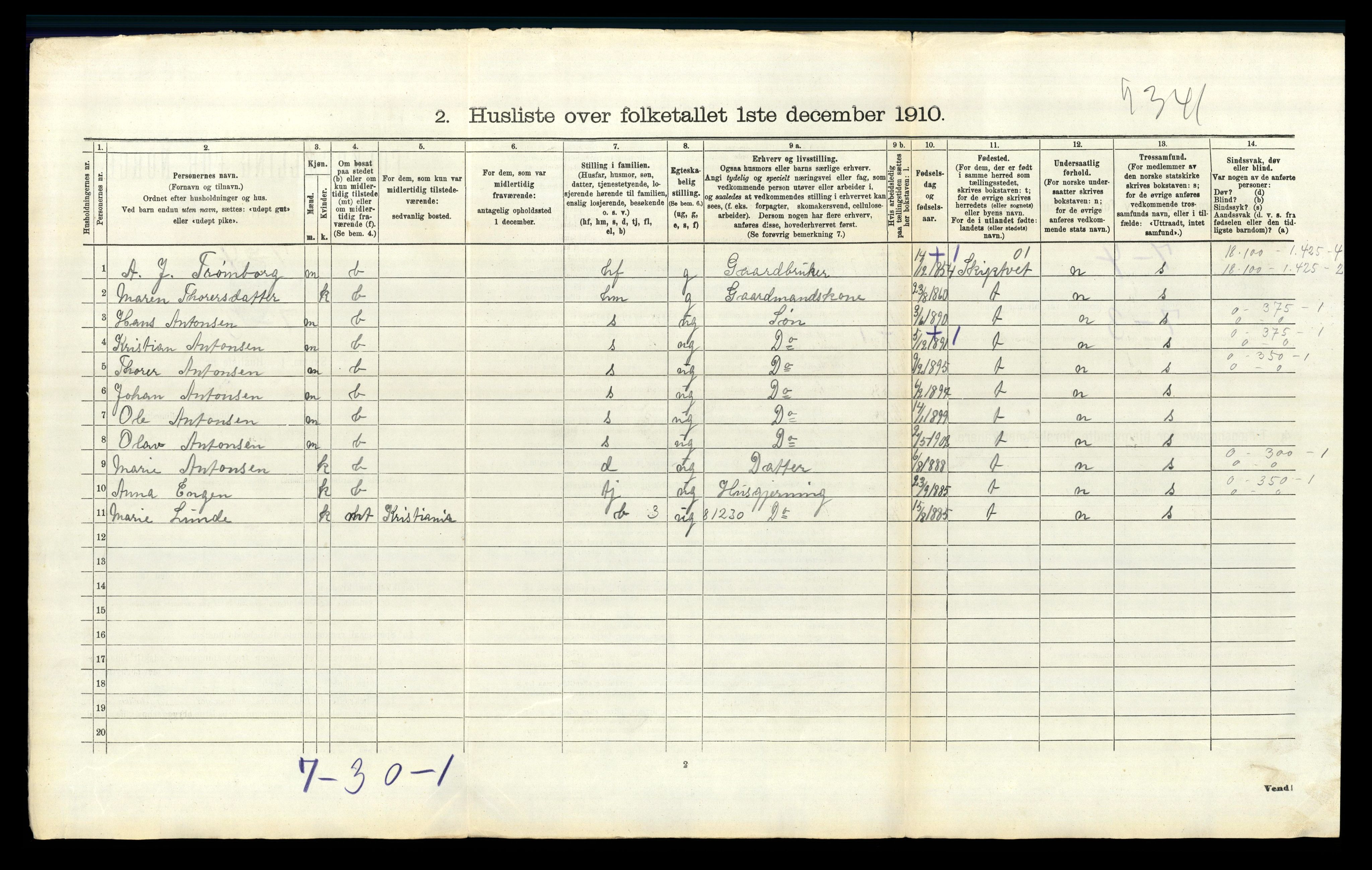 RA, 1910 census for Eidsberg, 1910, p. 1467