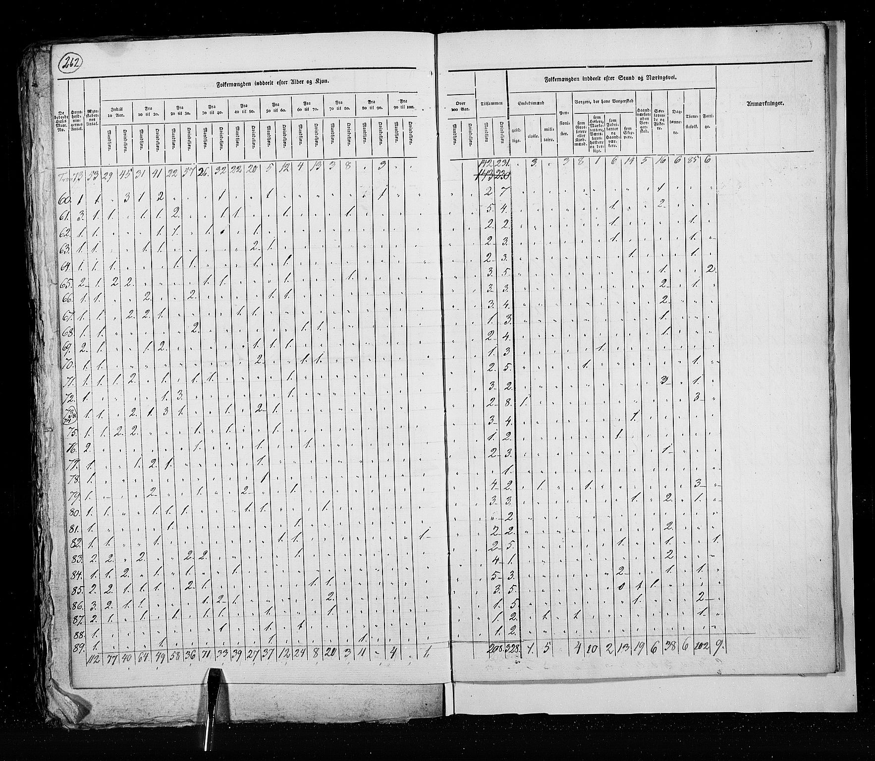 RA, Census 1825, vol. 20: Fredrikshald-Kragerø, 1825, p. 262