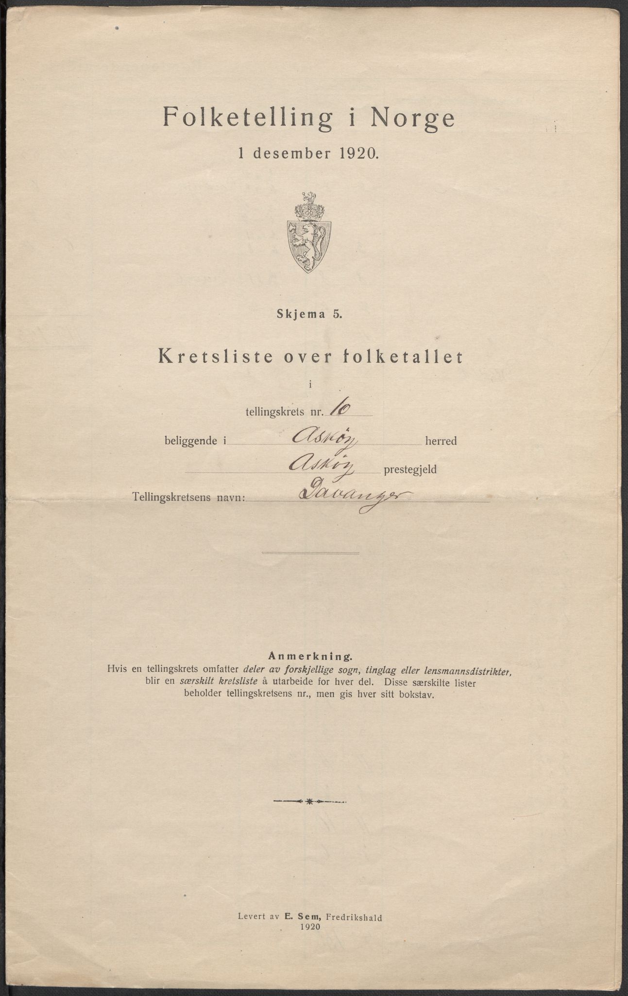 SAB, 1920 census for Askøy, 1920, p. 42
