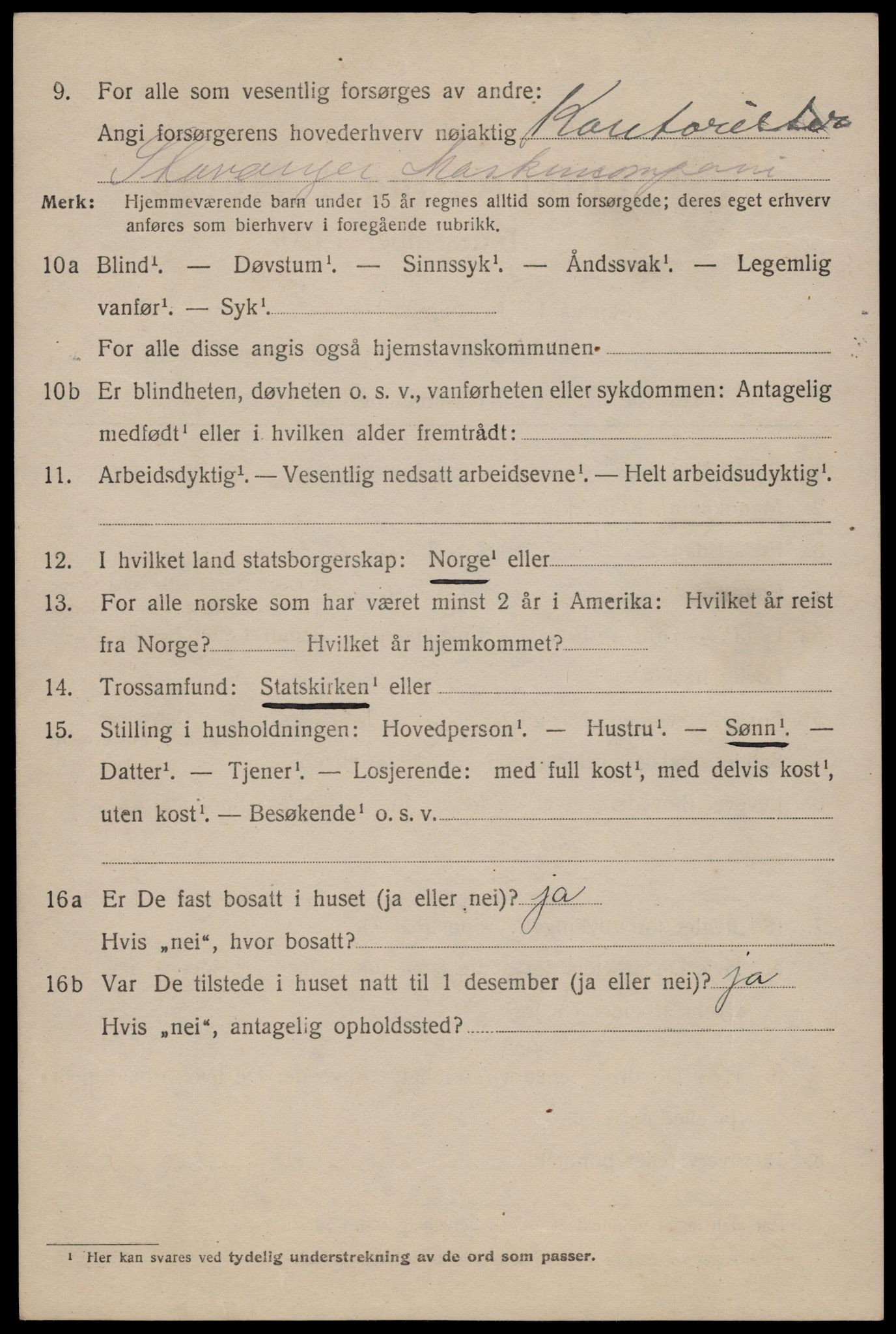 SAST, 1920 census for Stavanger, 1920, p. 75205