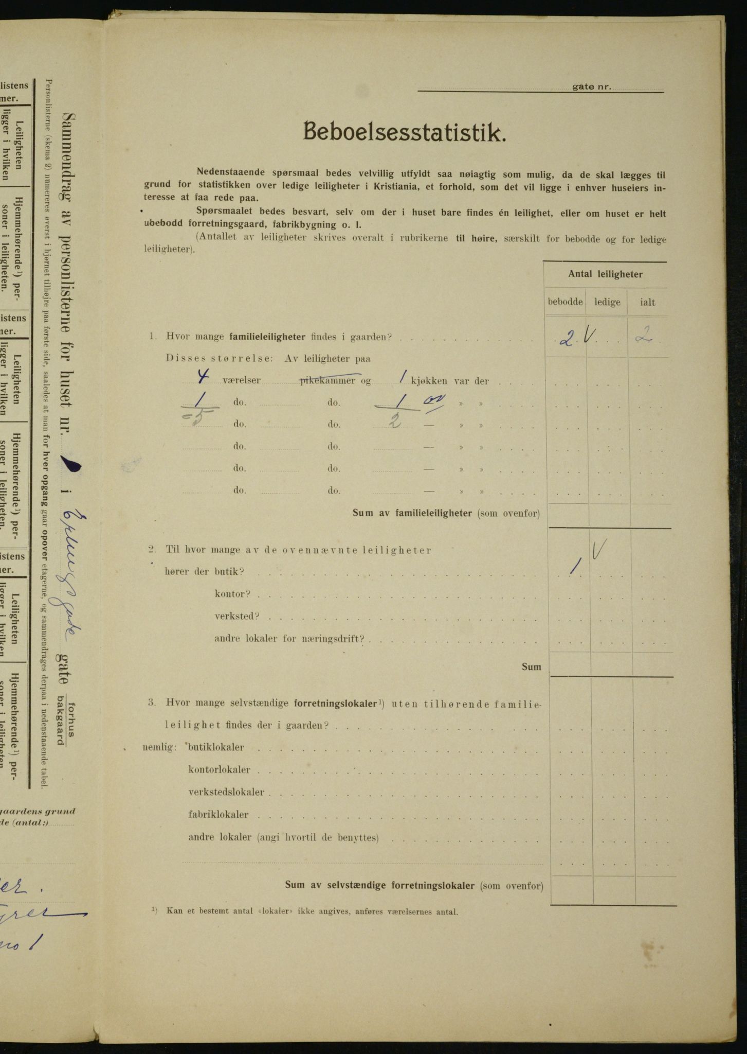 OBA, Municipal Census 1910 for Kristiania, 1910, p. 20658