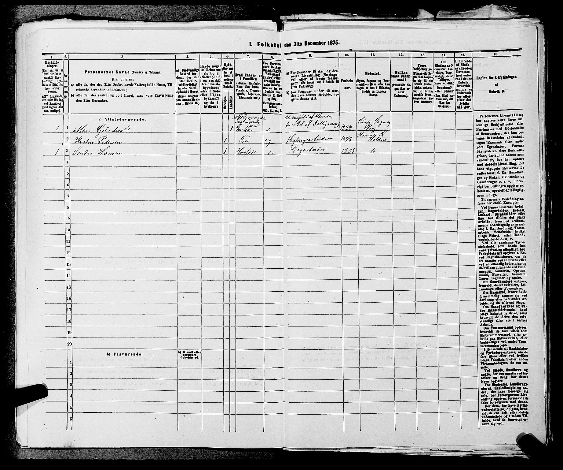 SAKO, 1875 census for 0819P Holla, 1875, p. 1091