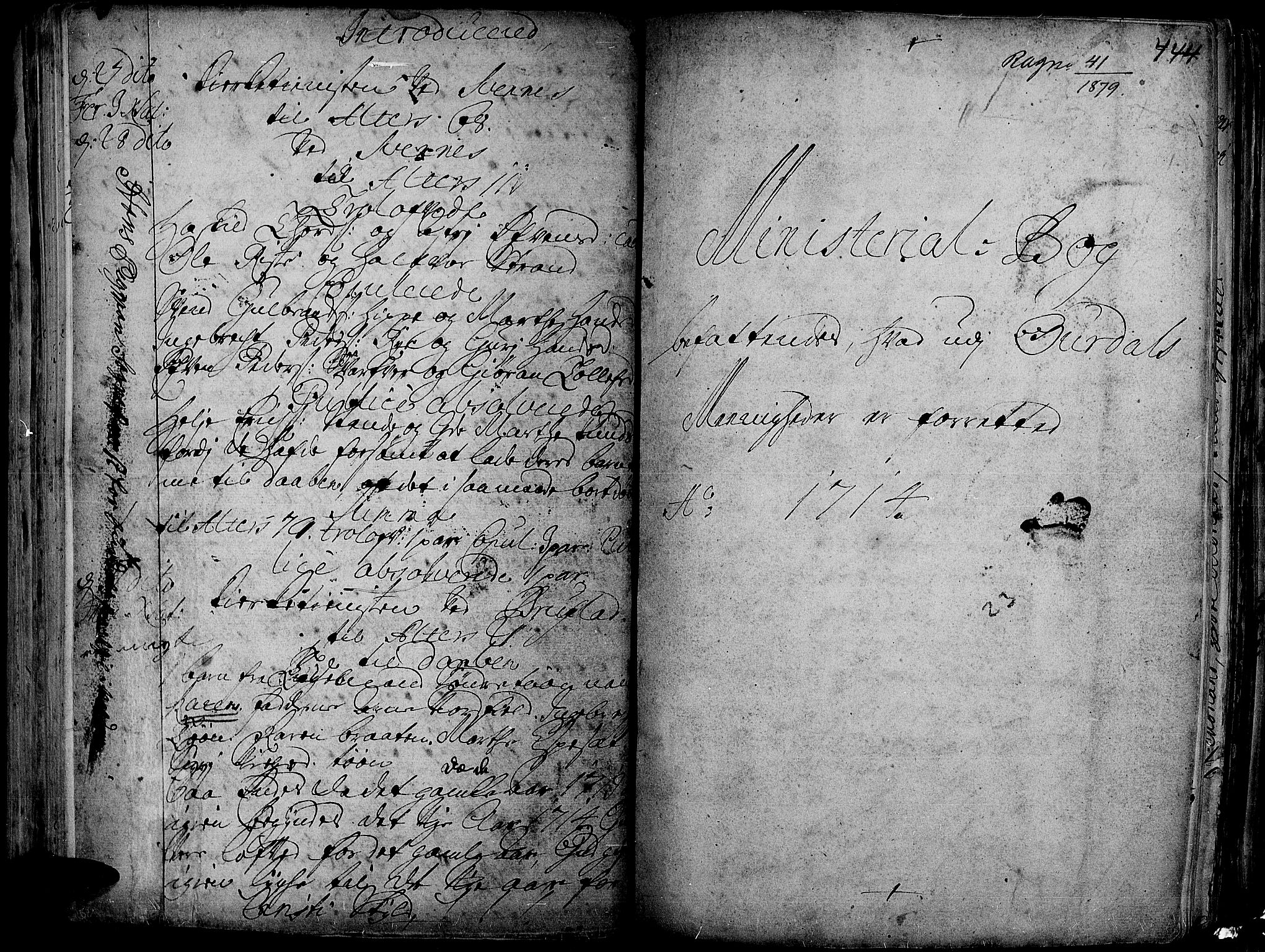 Aurdal prestekontor, SAH/PREST-126/H/Ha/Haa/L0001: Parish register (official) no. 1-3, 1692-1730, p. 444
